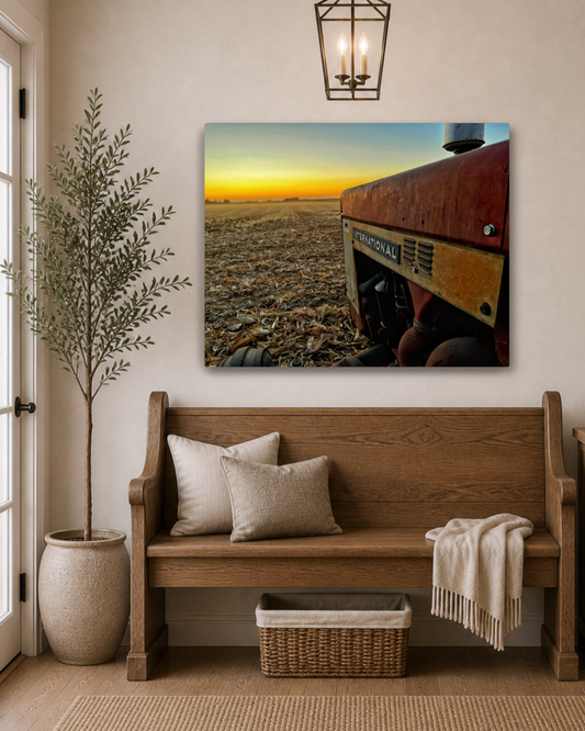 Last Light on the International – Vintage Tractor Canvas Wall Art