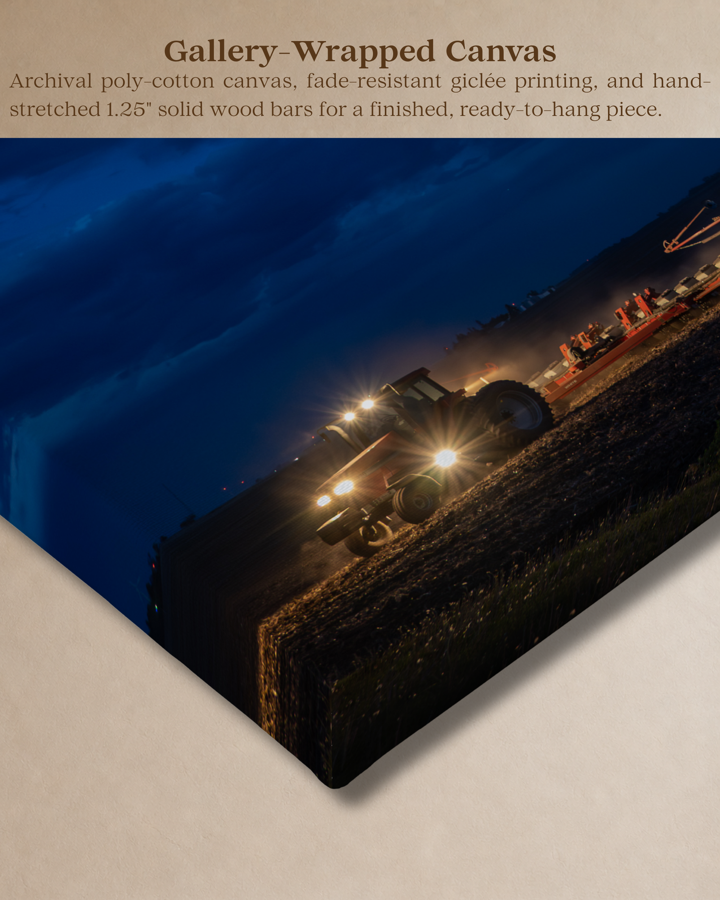 One More Round - Night Planting Farm Canvas Wall Art