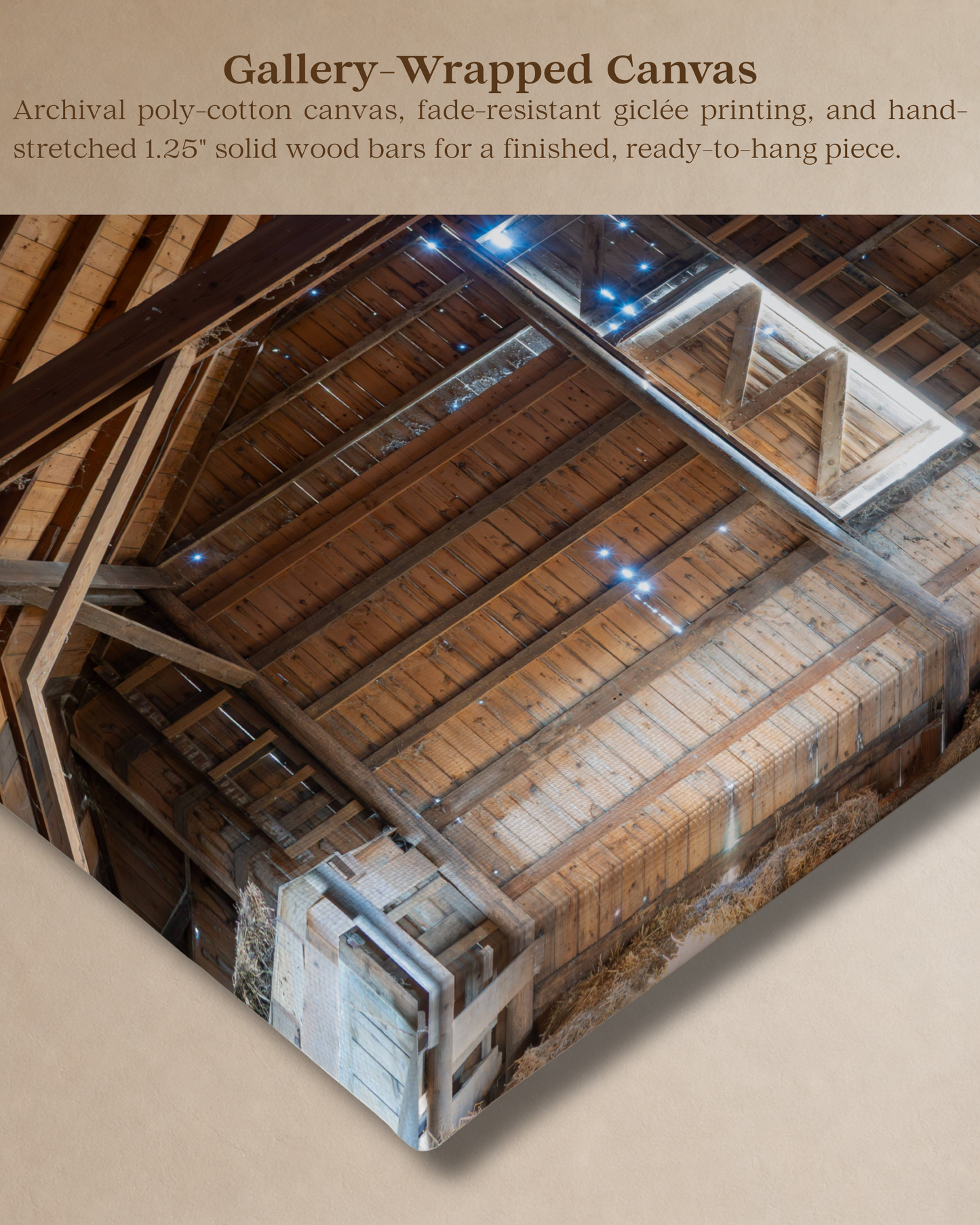 Inside the Old Hay Barn – Rustic Farm Interior Canvas Wall Art
