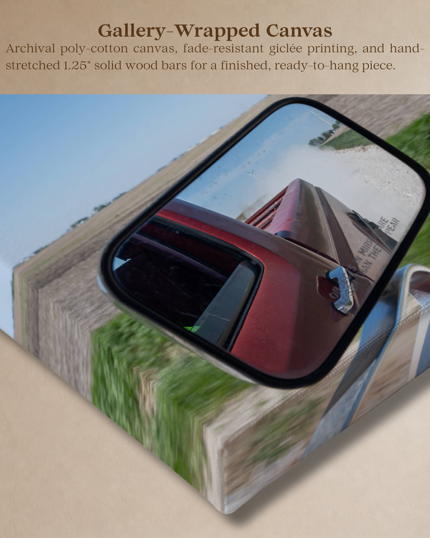 Dust in the Rearview – Rural Gravel Road Canvas Wall Art