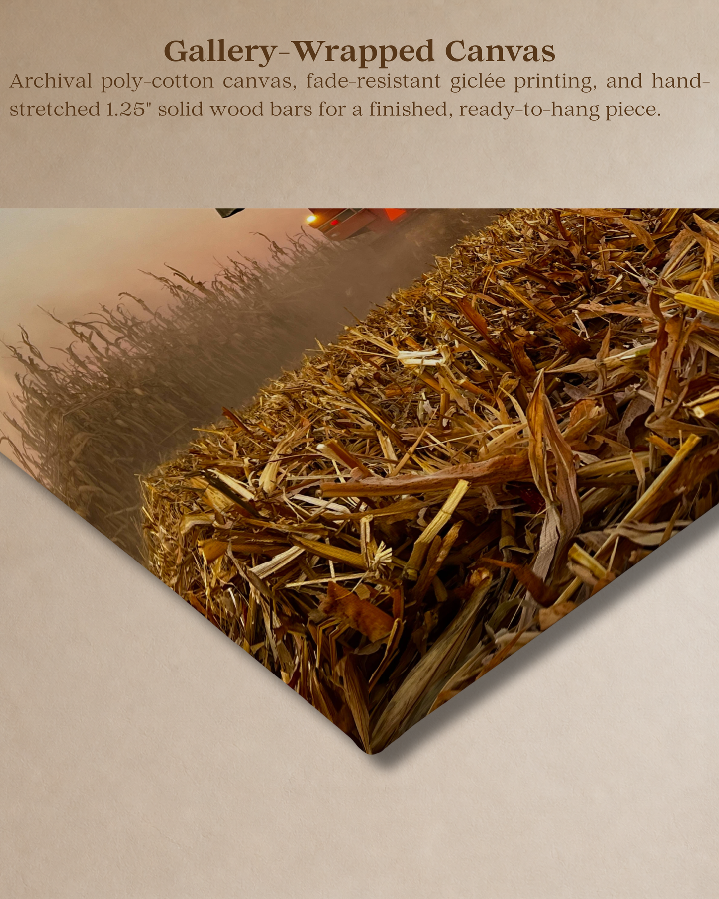 Combine Beneath the Harvest Moon – Corn Harvest Canvas Wall Art