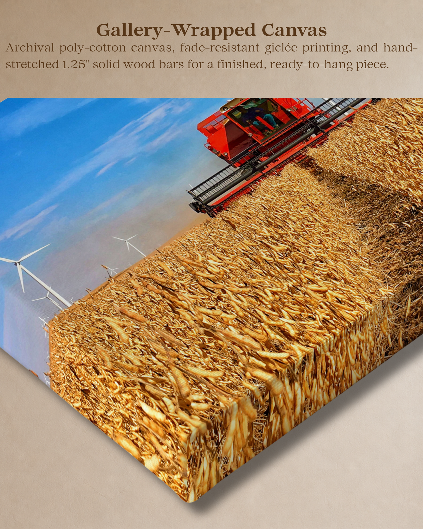 The Old International in the Bean Rows – Soybean Harvest Canvas Wall Art
