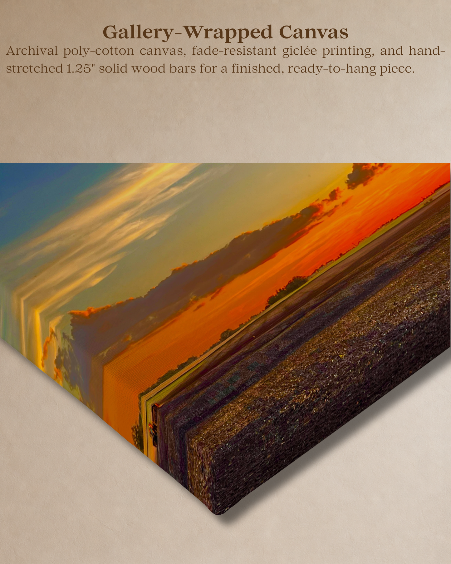 Where the Day Settles – Iowa Field Sunset Canvas Wall Art