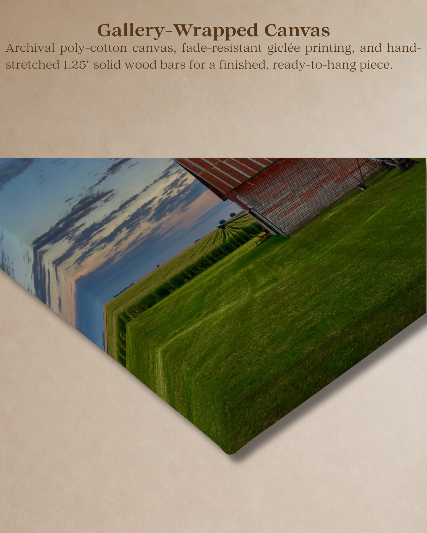 The Old Corn Crib at Evening – Rural Farm Canvas Wall Art