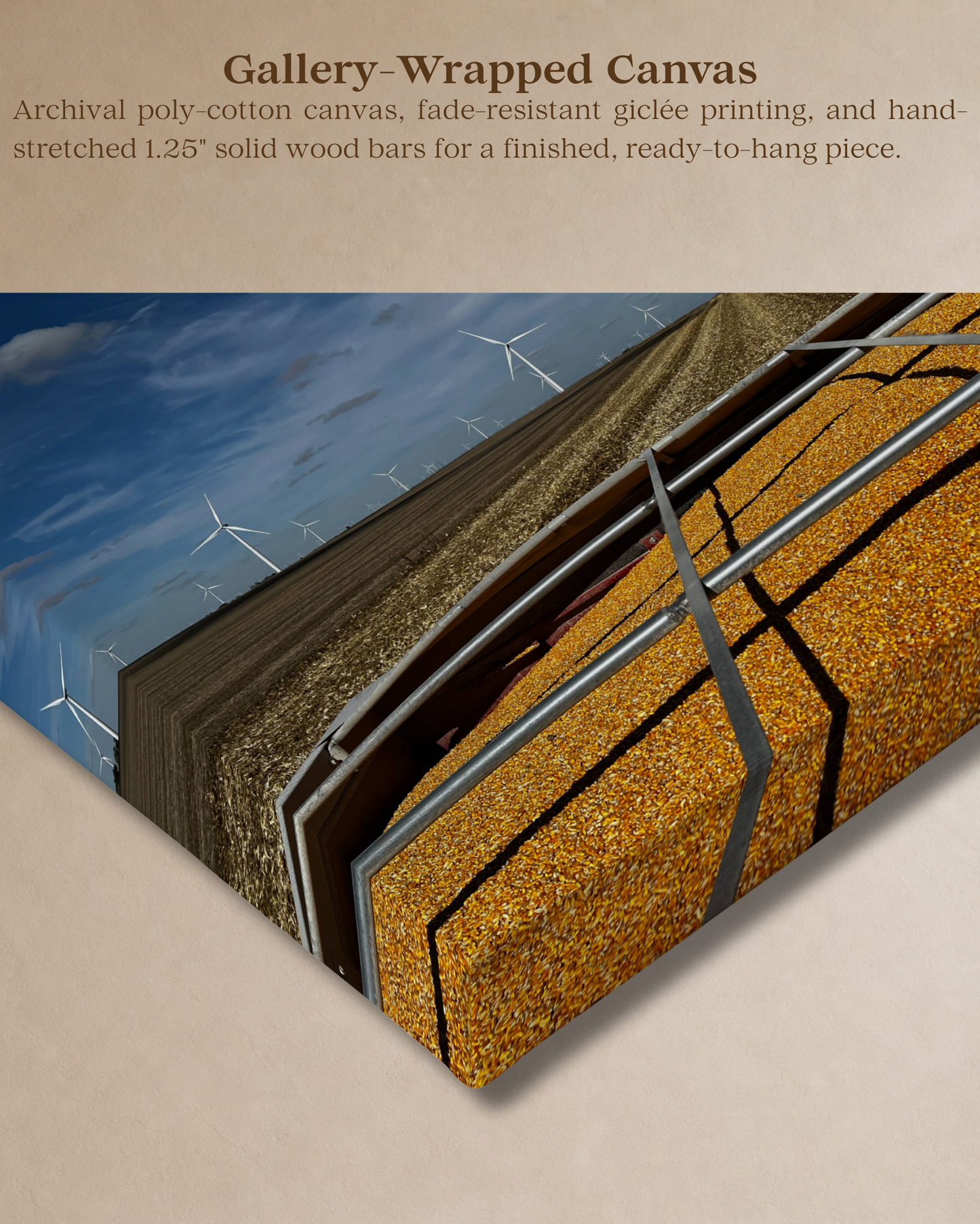 A Full Cart and Open Fields – Corn Harvest Canvas Wall Art