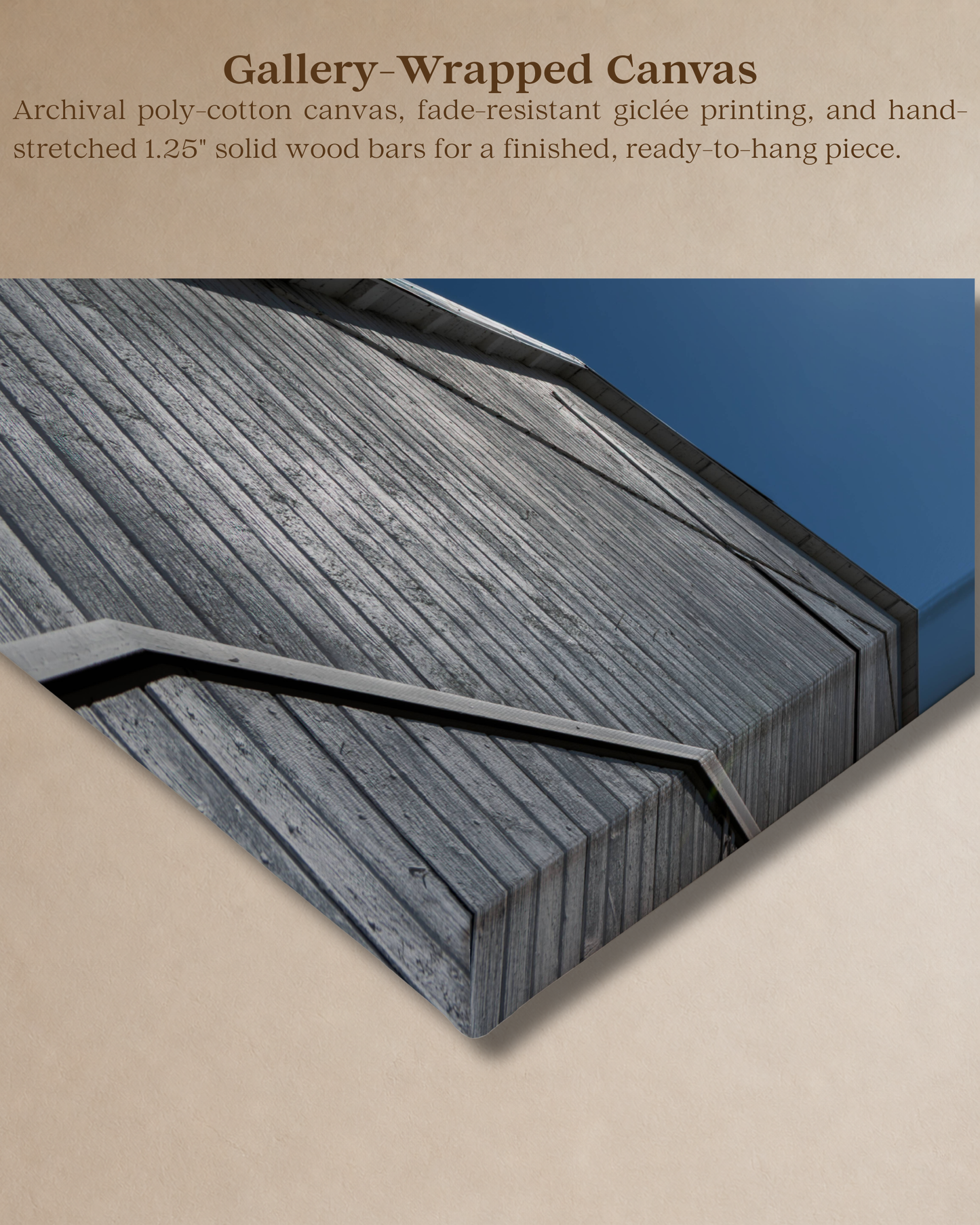 Where the Barn Meets the Blue – White Barn Canvas Wall Art