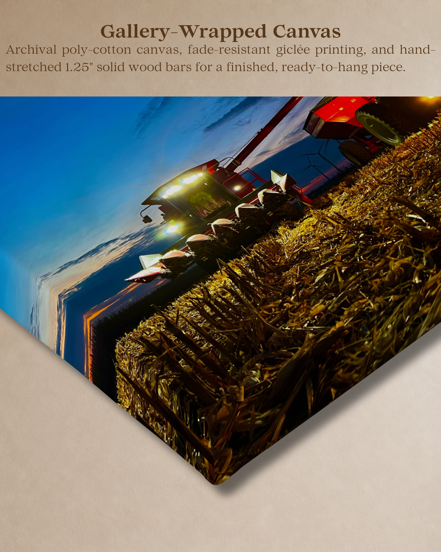 Working Together After Sundown – Corn Harvest Canvas Wall Art