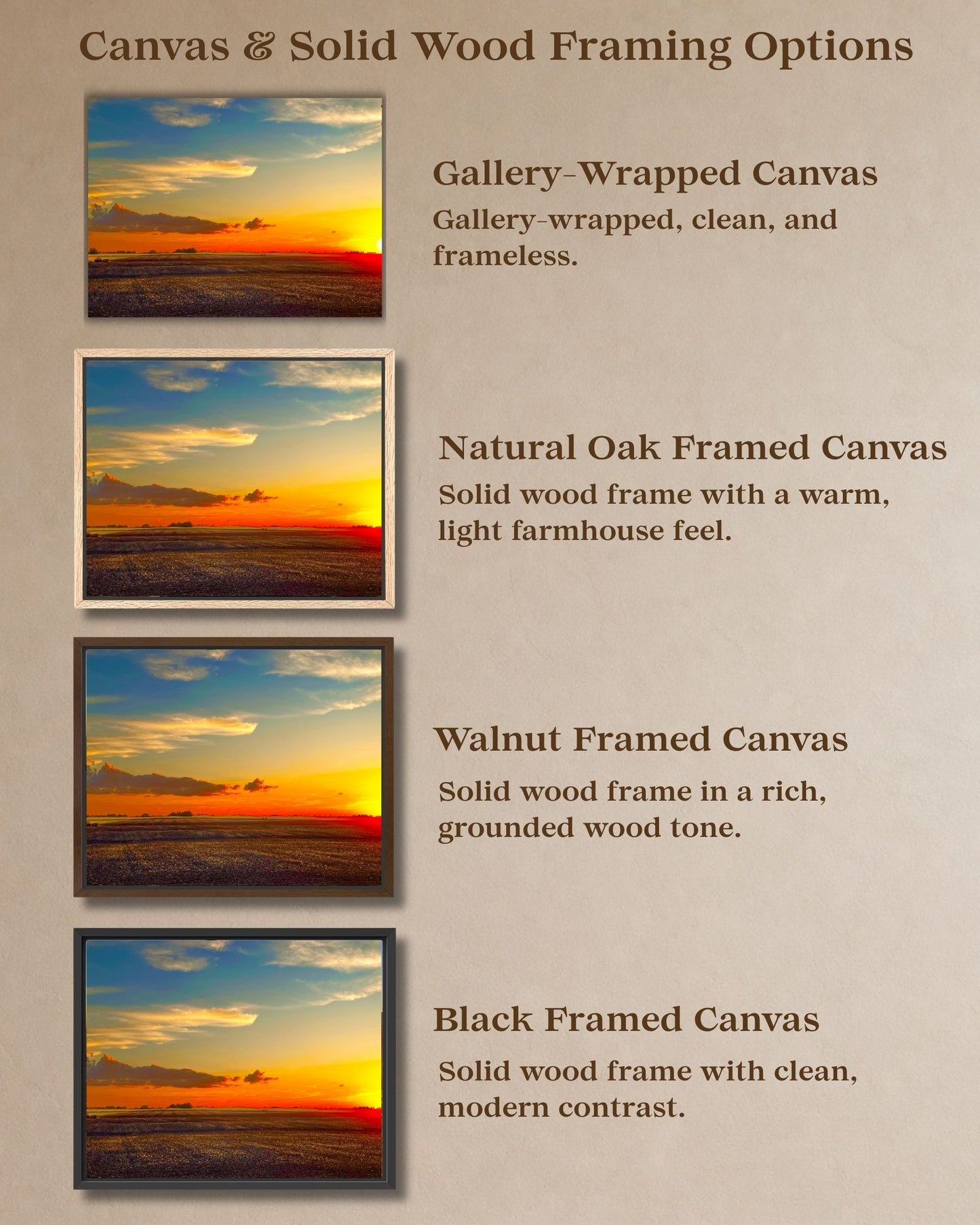 Where the Day Settles – Iowa Field Sunset Canvas Wall Art