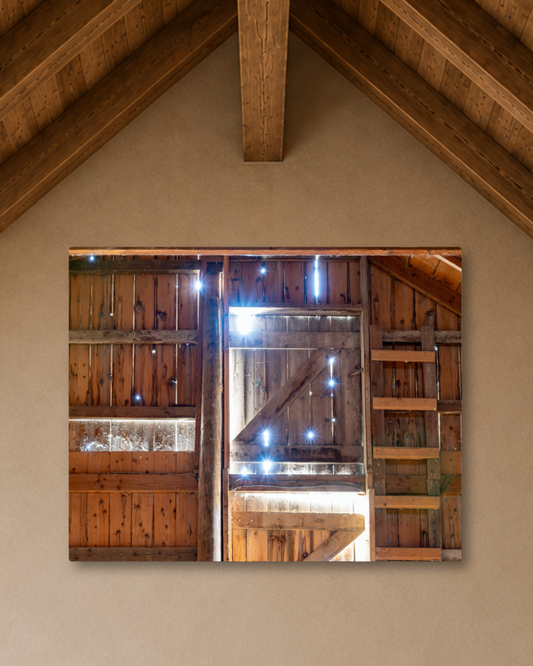 Where Daylight Finds the Hayloft – Rustic Barn Interior Canvas Wall Art