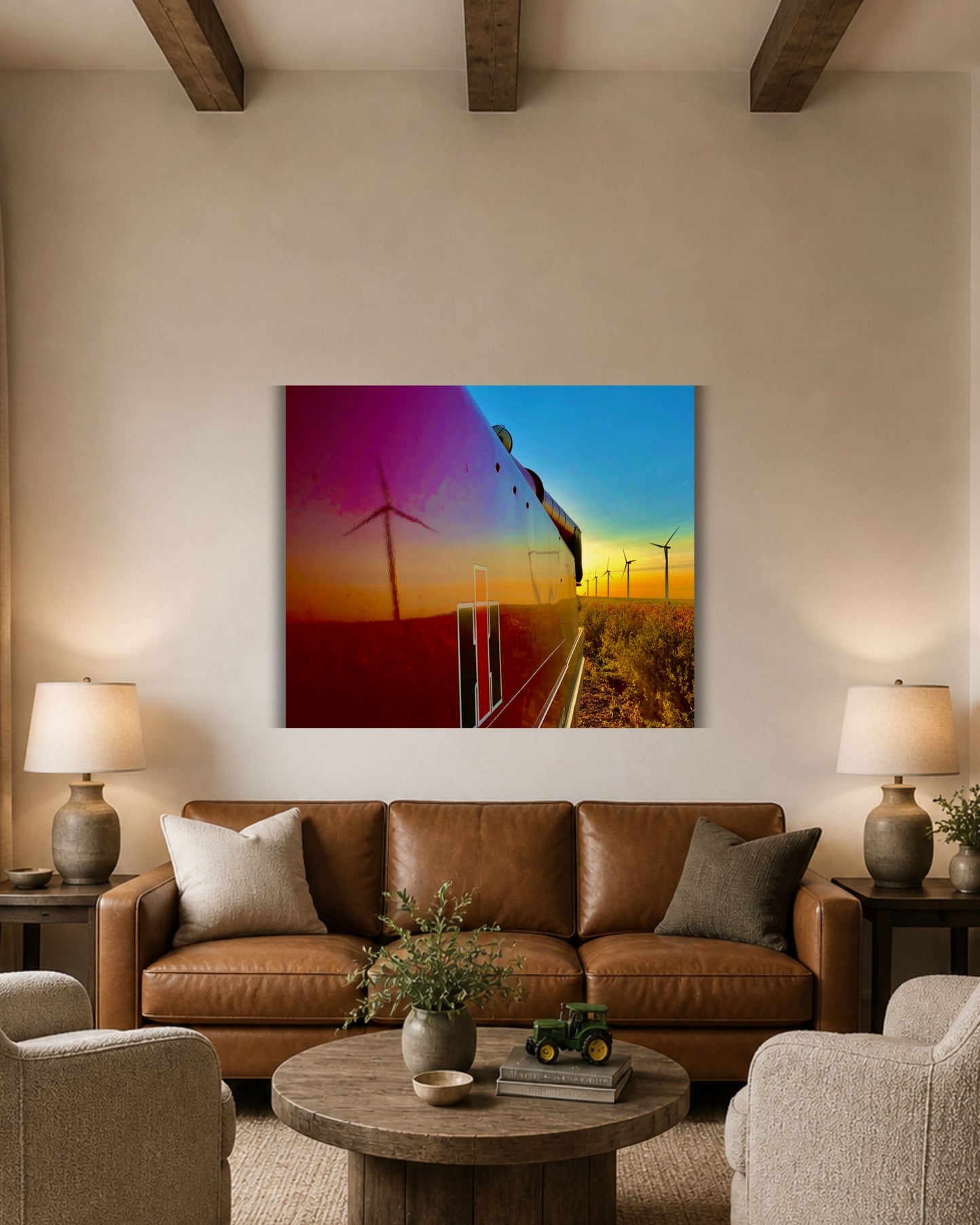 Reflections of a Harvest Evening – Rural Farm Canvas Wall Art
