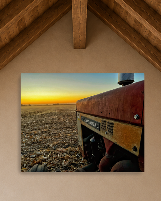 Last Light on the International – Vintage Tractor Canvas Wall Art