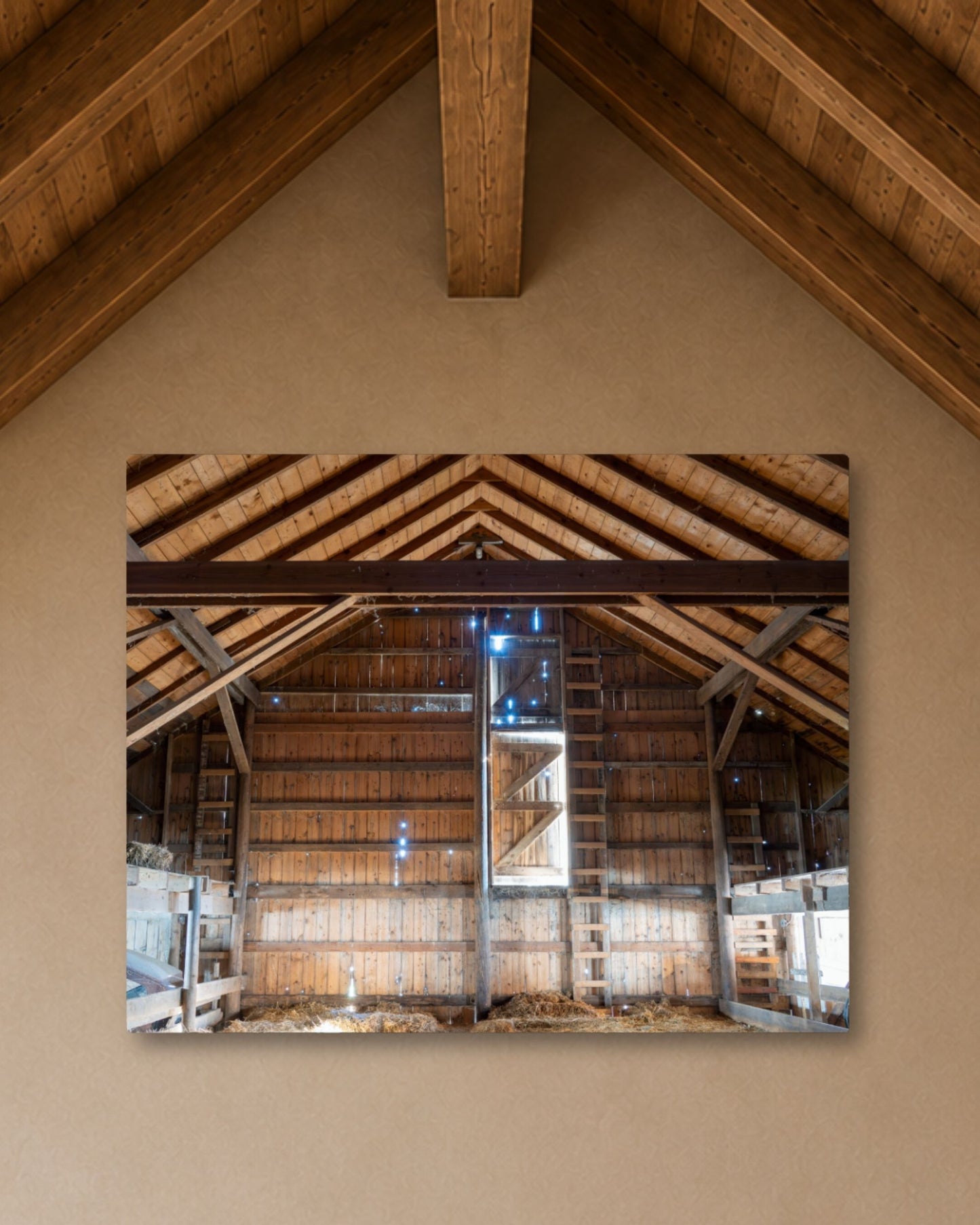 Inside the Old Hay Barn – Rustic Farm Interior Canvas Wall Art