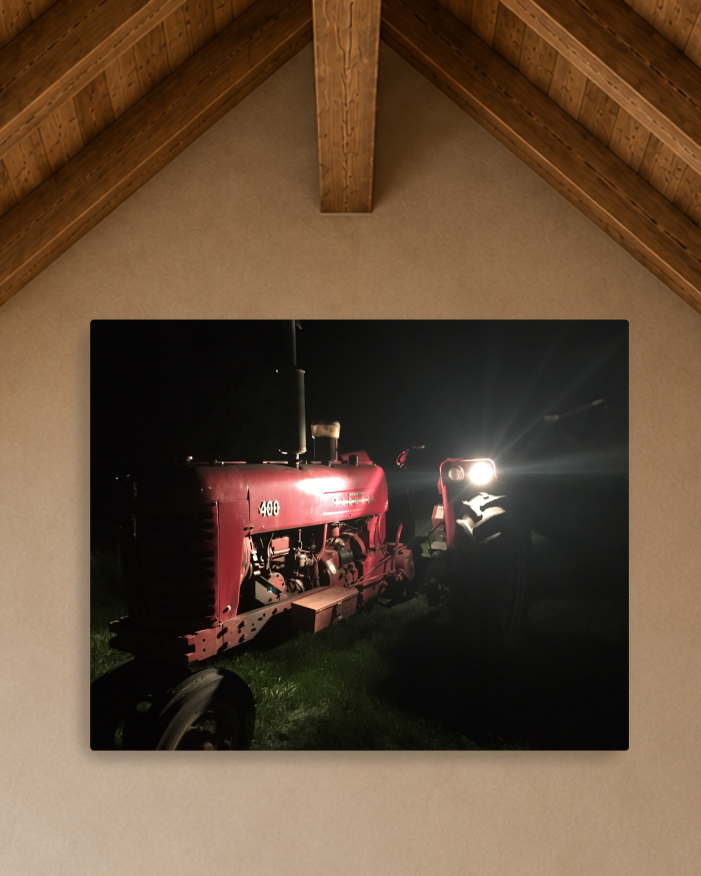 Old Iron After Dark – Vintage International Tractor Canvas Wall Art