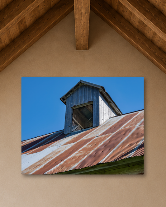 Weathered by the Seasons – Rustic Red Corn Crib Canvas Wall Art