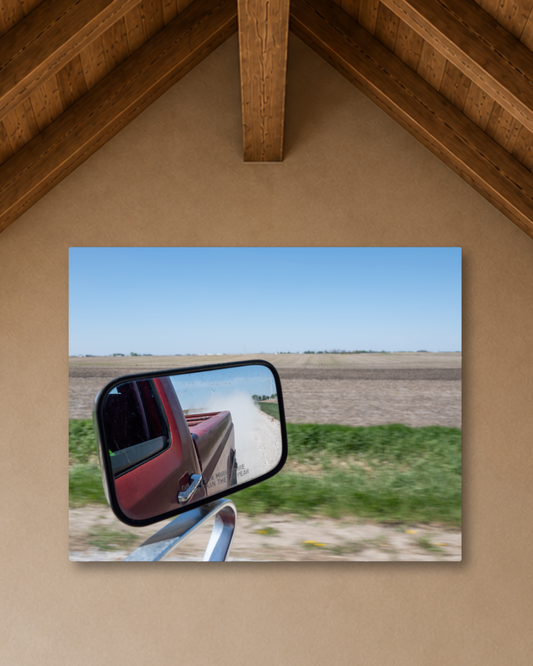 Dust in the Rearview – Rural Gravel Road Canvas Wall Art