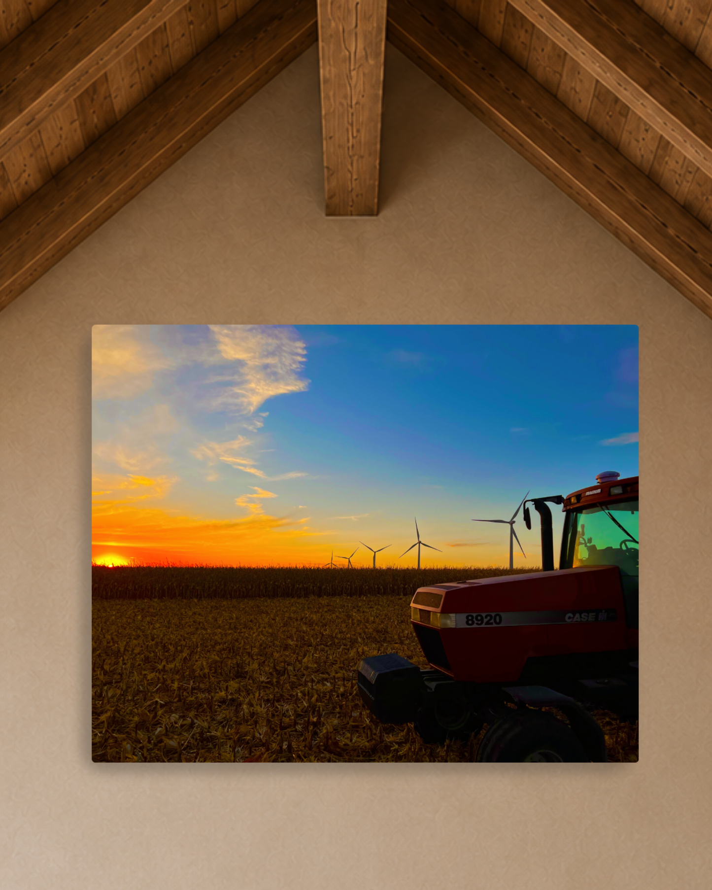 Waiting at the Edge of Sunset – Harvest Tractor Canvas Wall Art