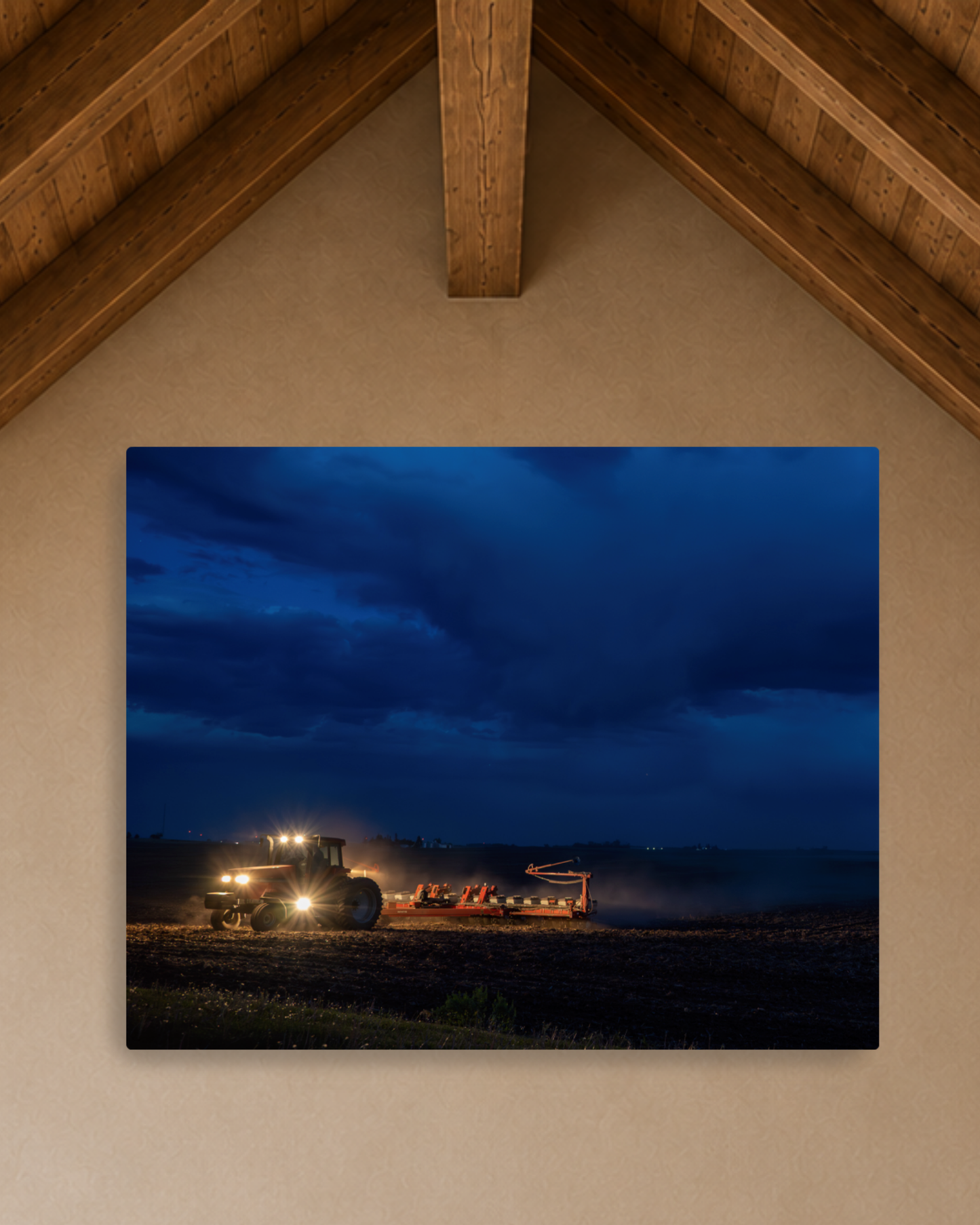 One More Round - Night Planting Farm Canvas Wall Art
