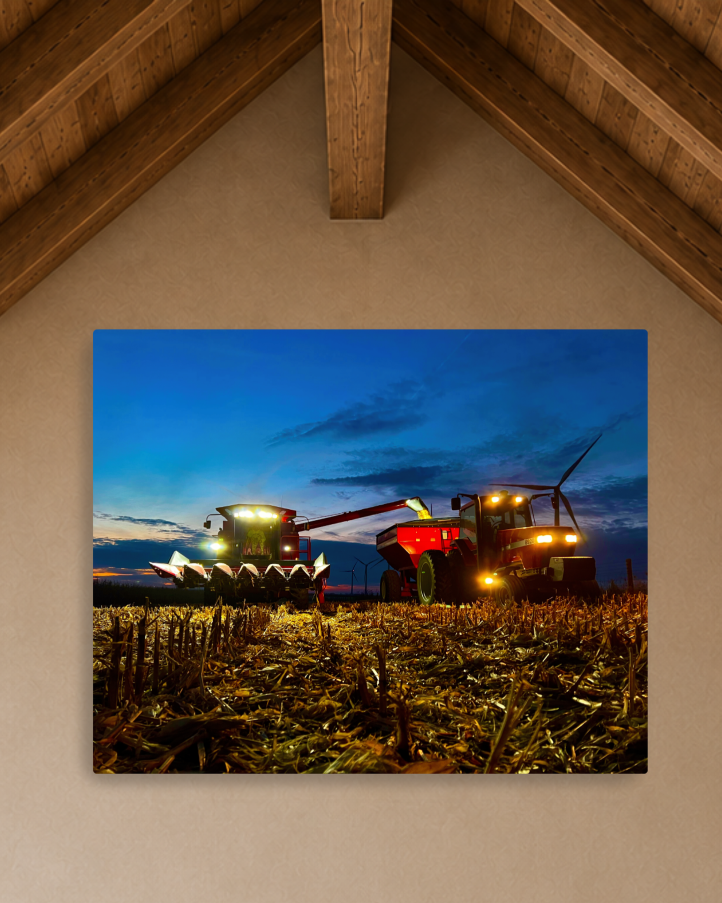 Working Together After Sundown – Corn Harvest Canvas Wall Art