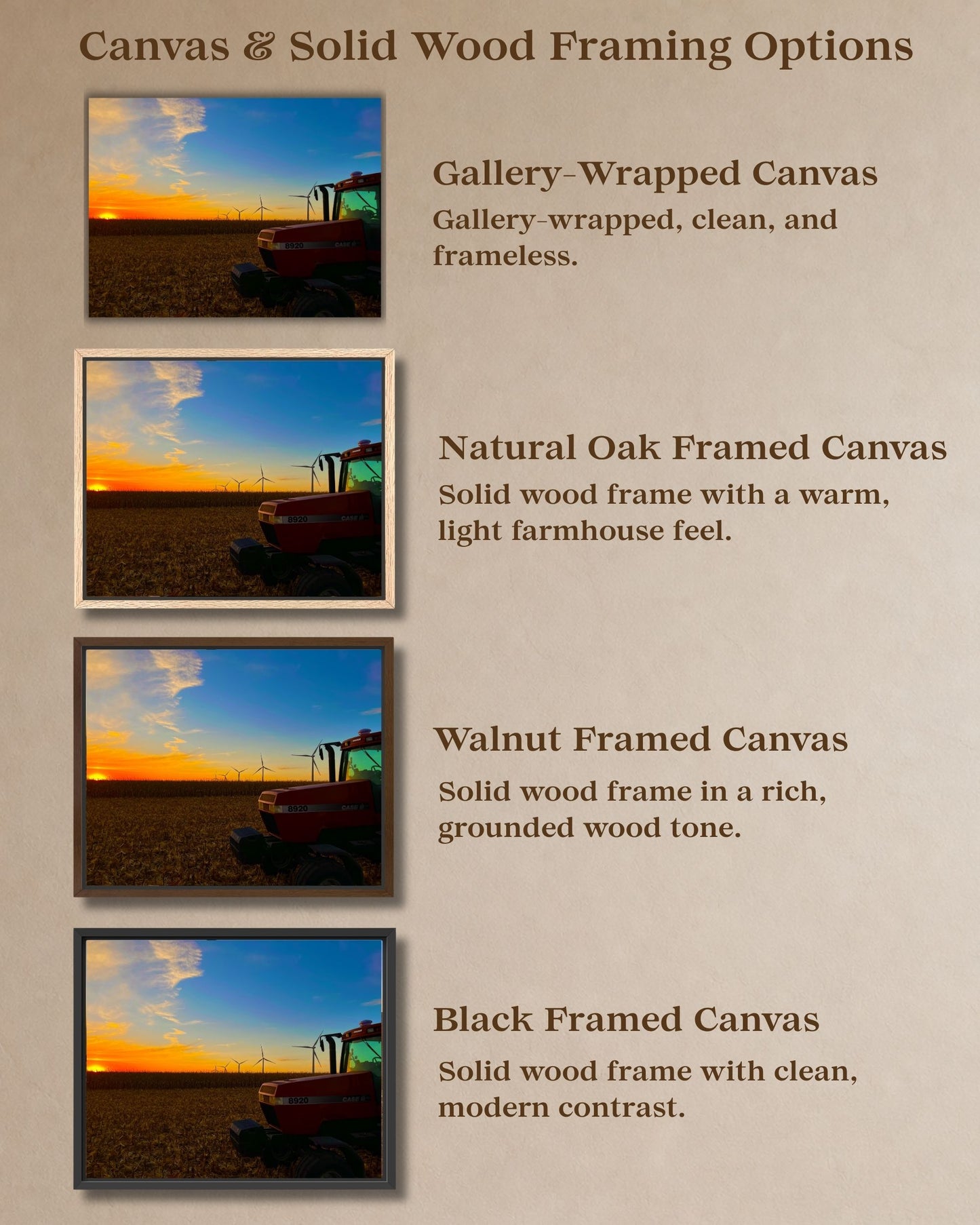 Waiting at the Edge of Sunset – Harvest Tractor Canvas Wall Art