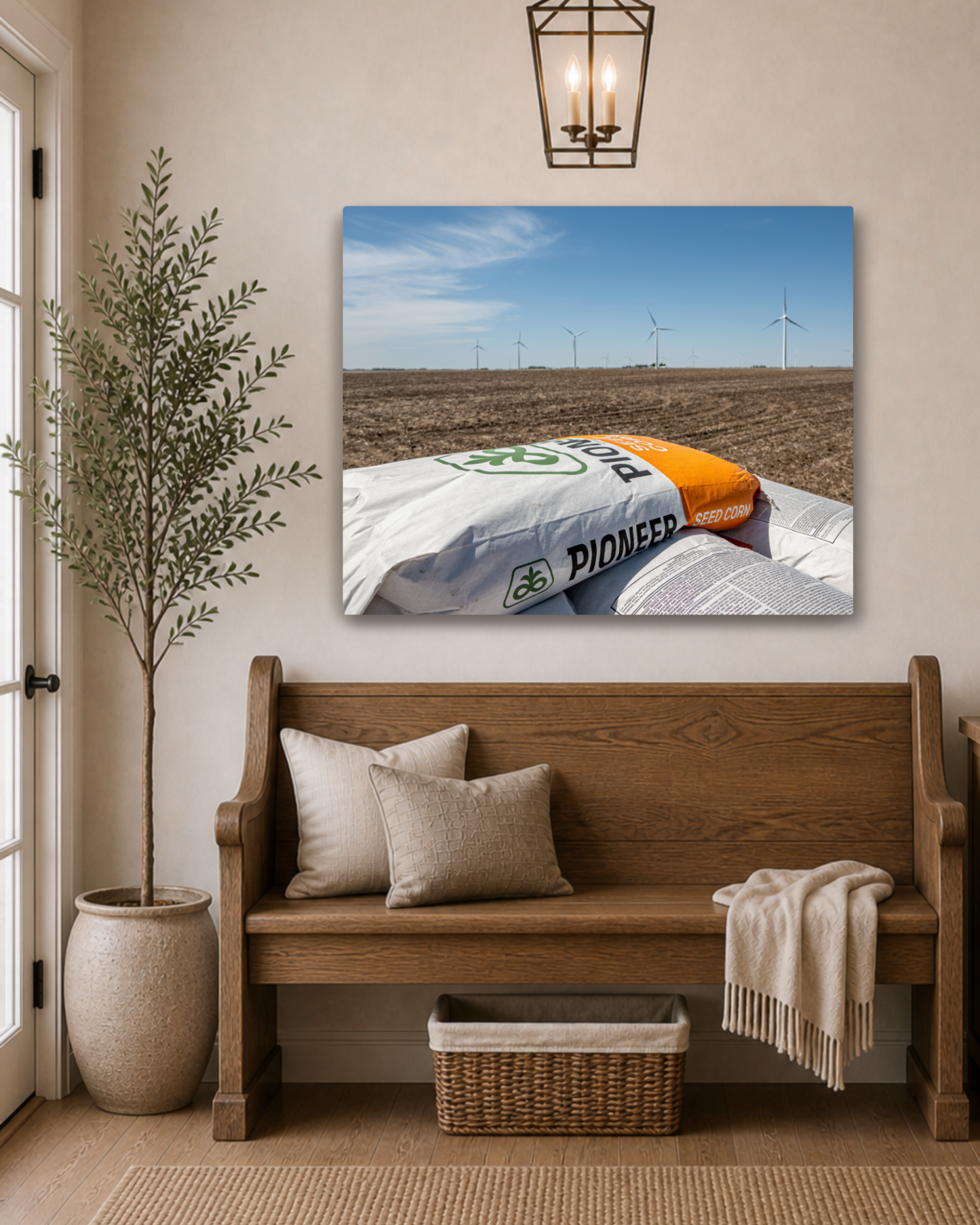 Ready for the Next Season - Seed Corn & Iowa Farm Field Canvas Wall Art