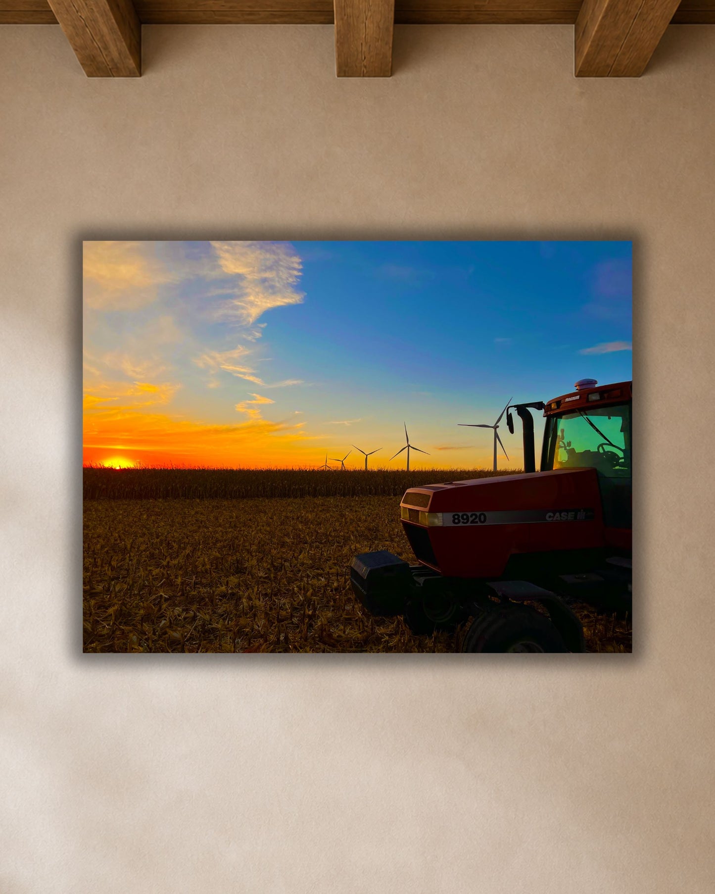 Waiting at the Edge of Sunset – Harvest Tractor Canvas Wall Art