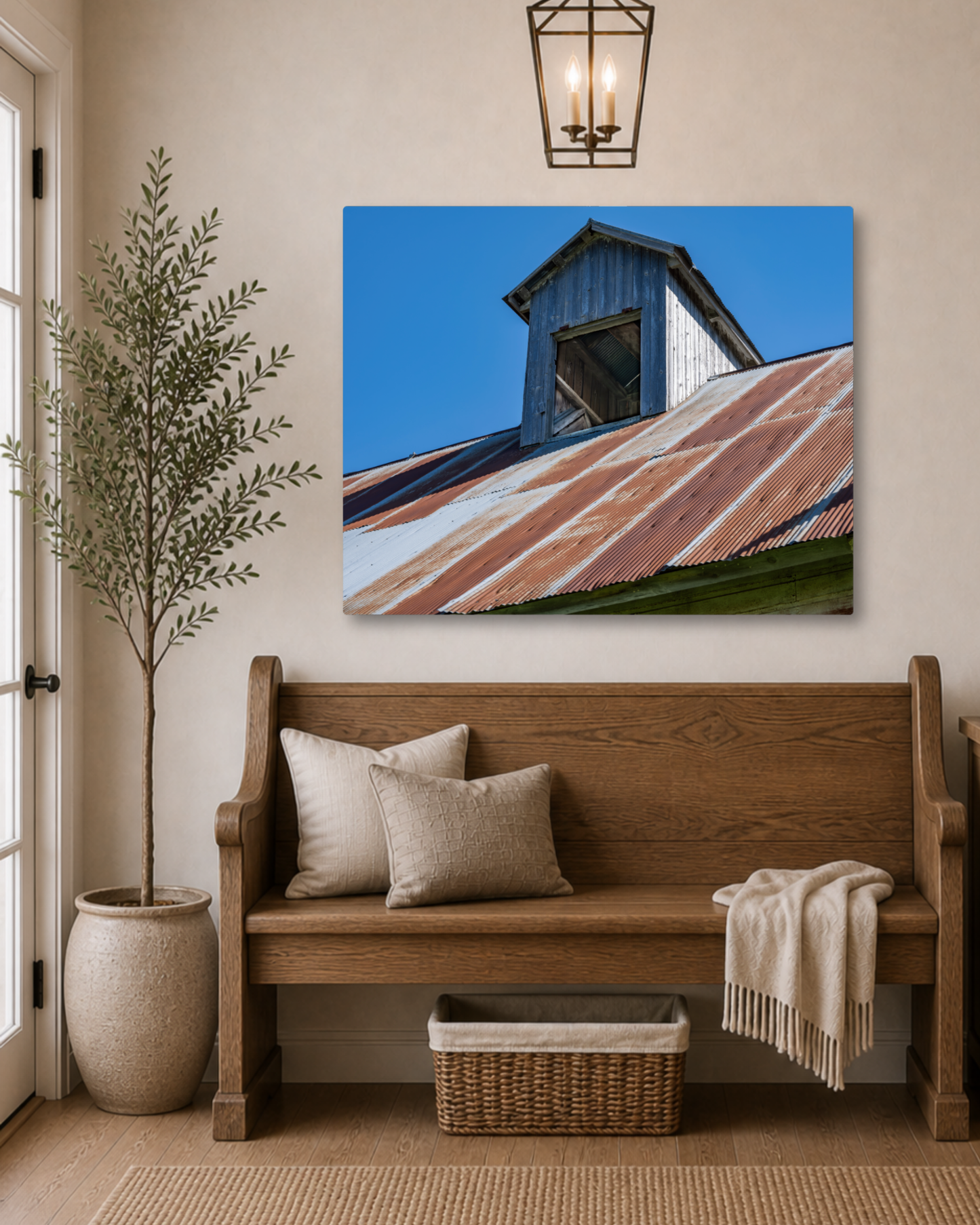 Weathered by the Seasons – Rustic Red Corn Crib Canvas Wall Art