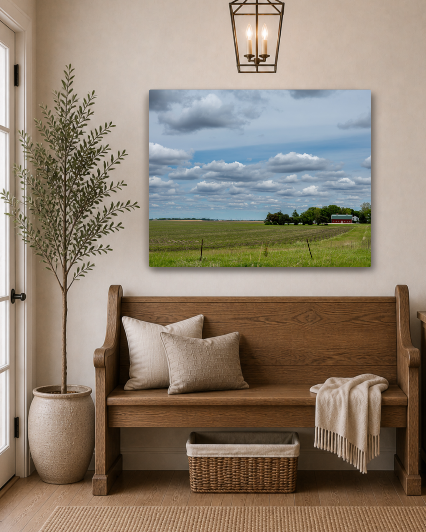 A Place to Call Home| Iowa Barn Landscape Canvas Wall Art