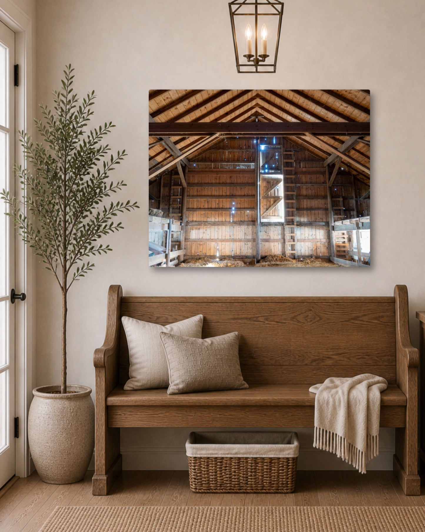 Inside the Old Hay Barn – Rustic Farm Interior Canvas Wall Art