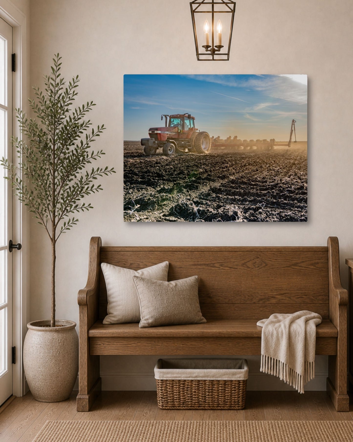 Dust Rising at Planting Time – Spring Farm Work Canvas Wall Art
