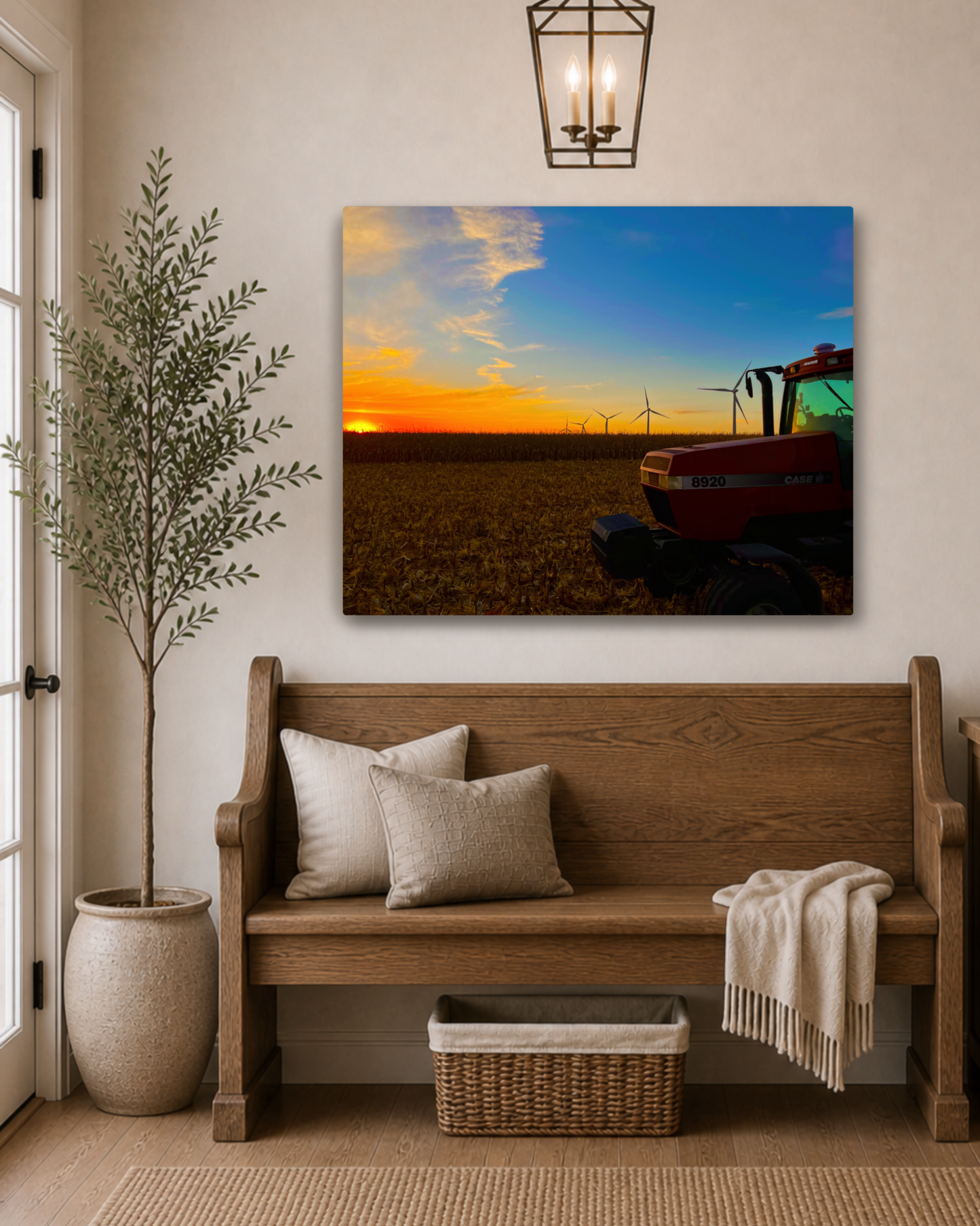 Waiting at the Edge of Sunset – Harvest Tractor Canvas Wall Art