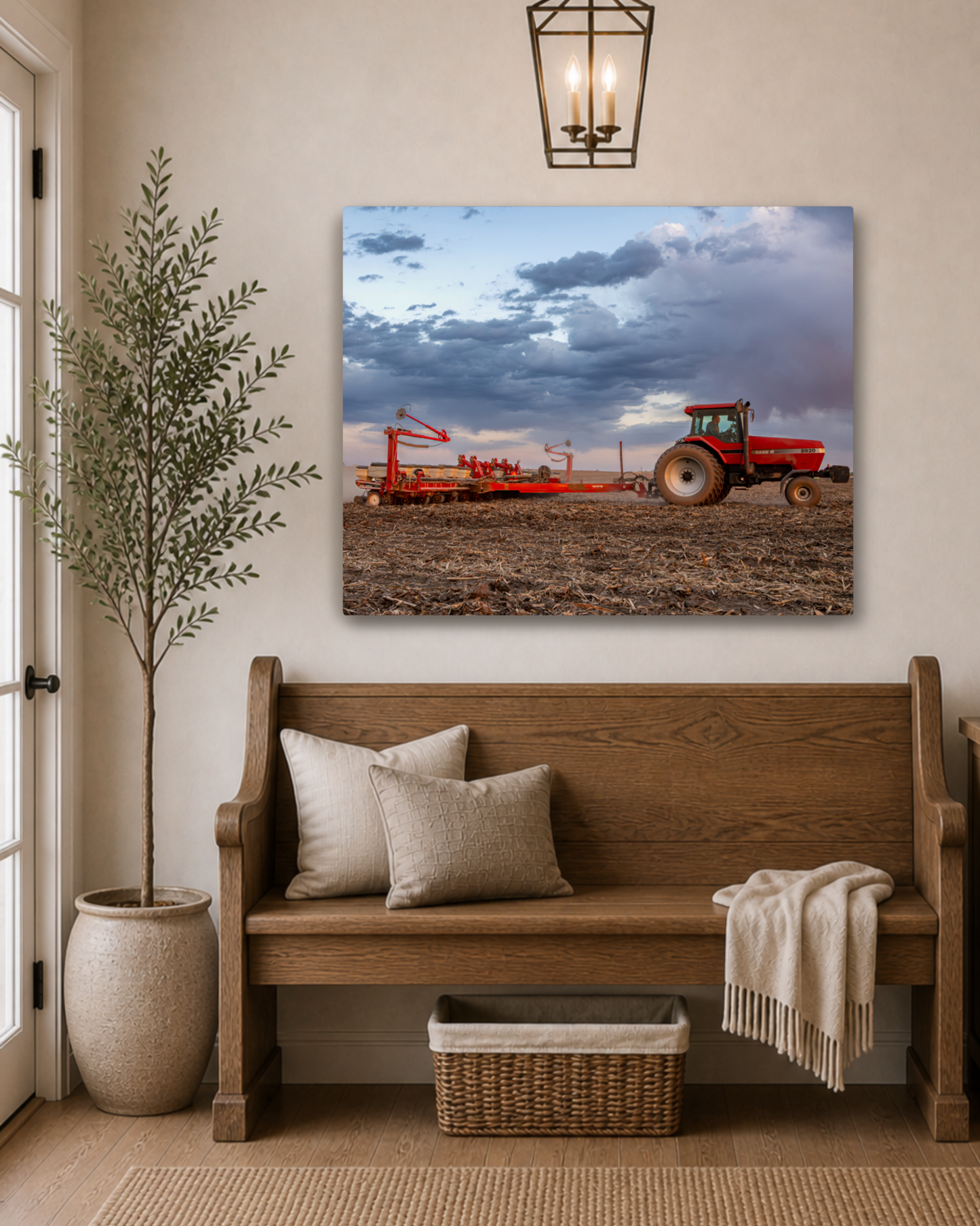Against the Storm - Case IH Tractor Planting Canvas Wall Art