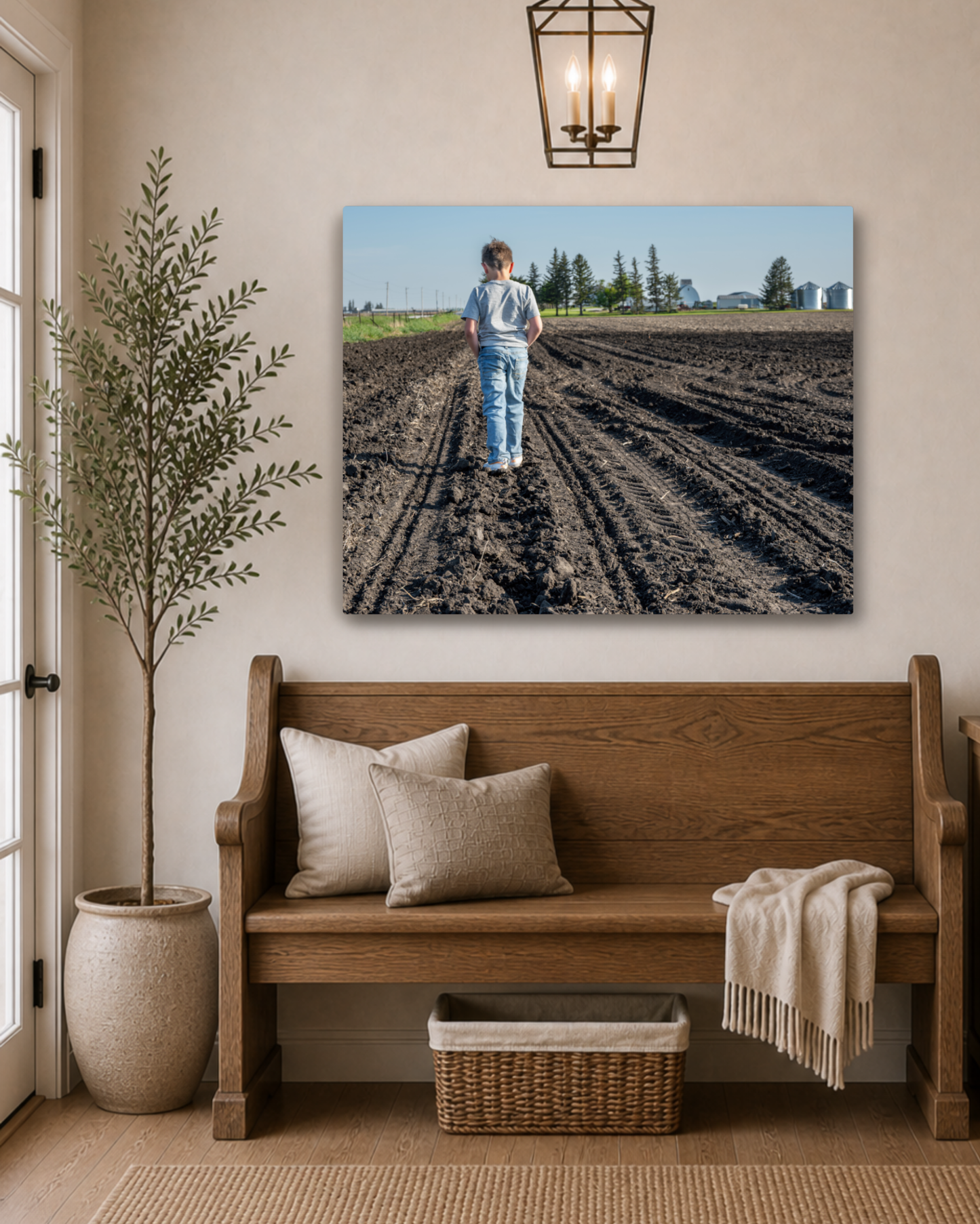 Small Steps Toward Home – Farm Kid Canvas Wall Art