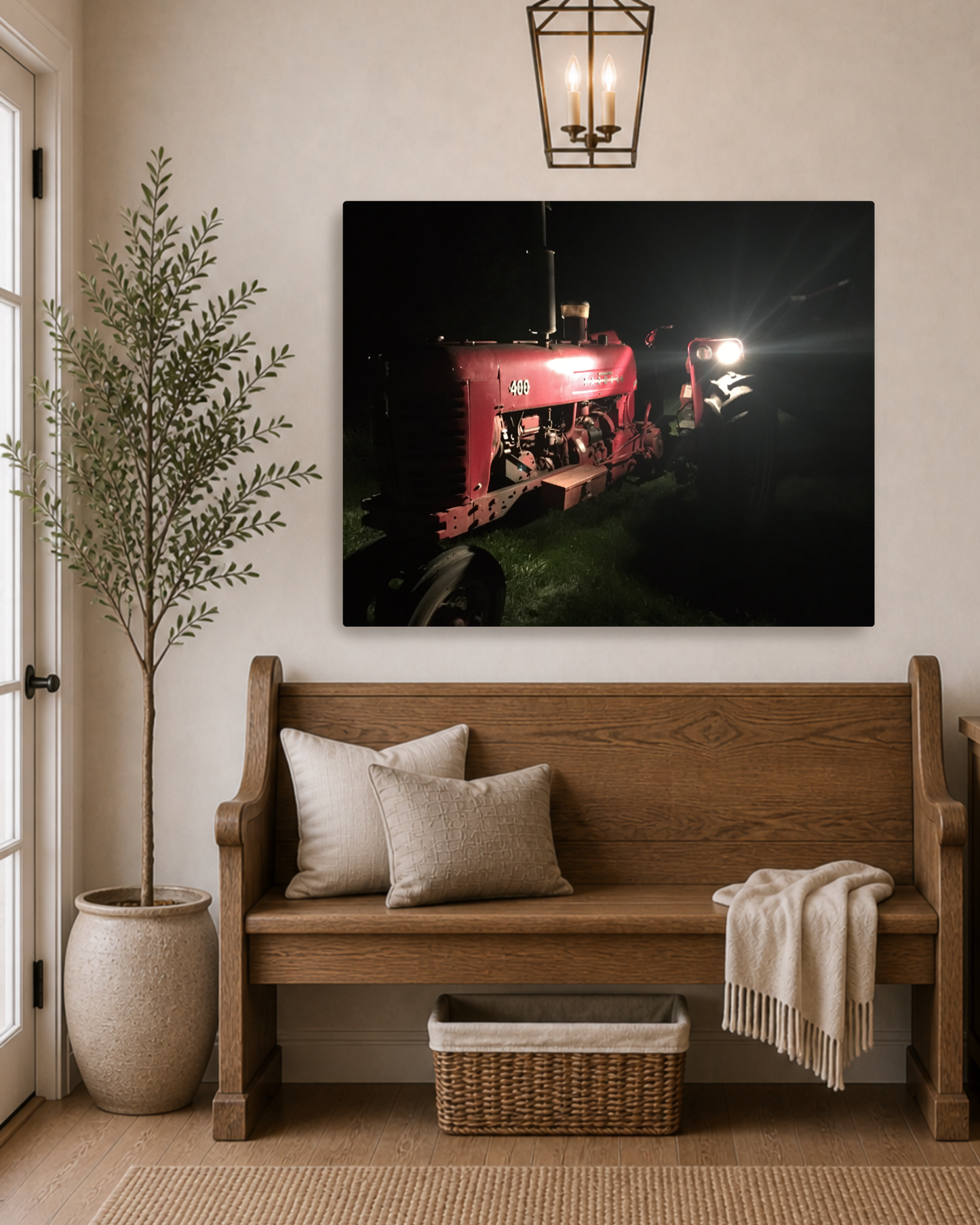 Old Iron After Dark – Vintage International Tractor Canvas Wall Art