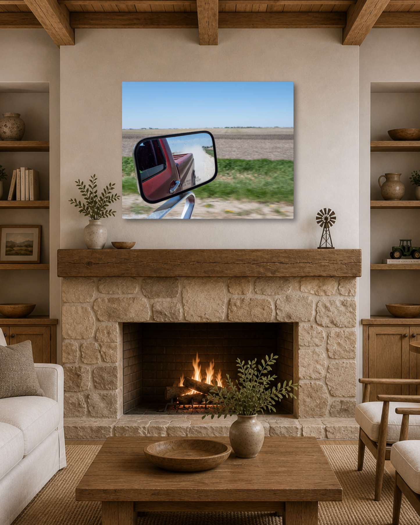 Dust in the Rearview – Rural Gravel Road Canvas Wall Art