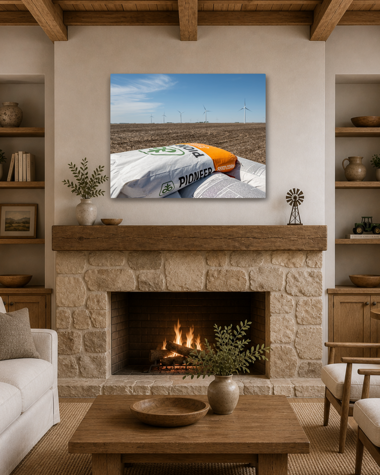 Ready for the Next Season - Seed Corn & Iowa Farm Field Canvas Wall Art