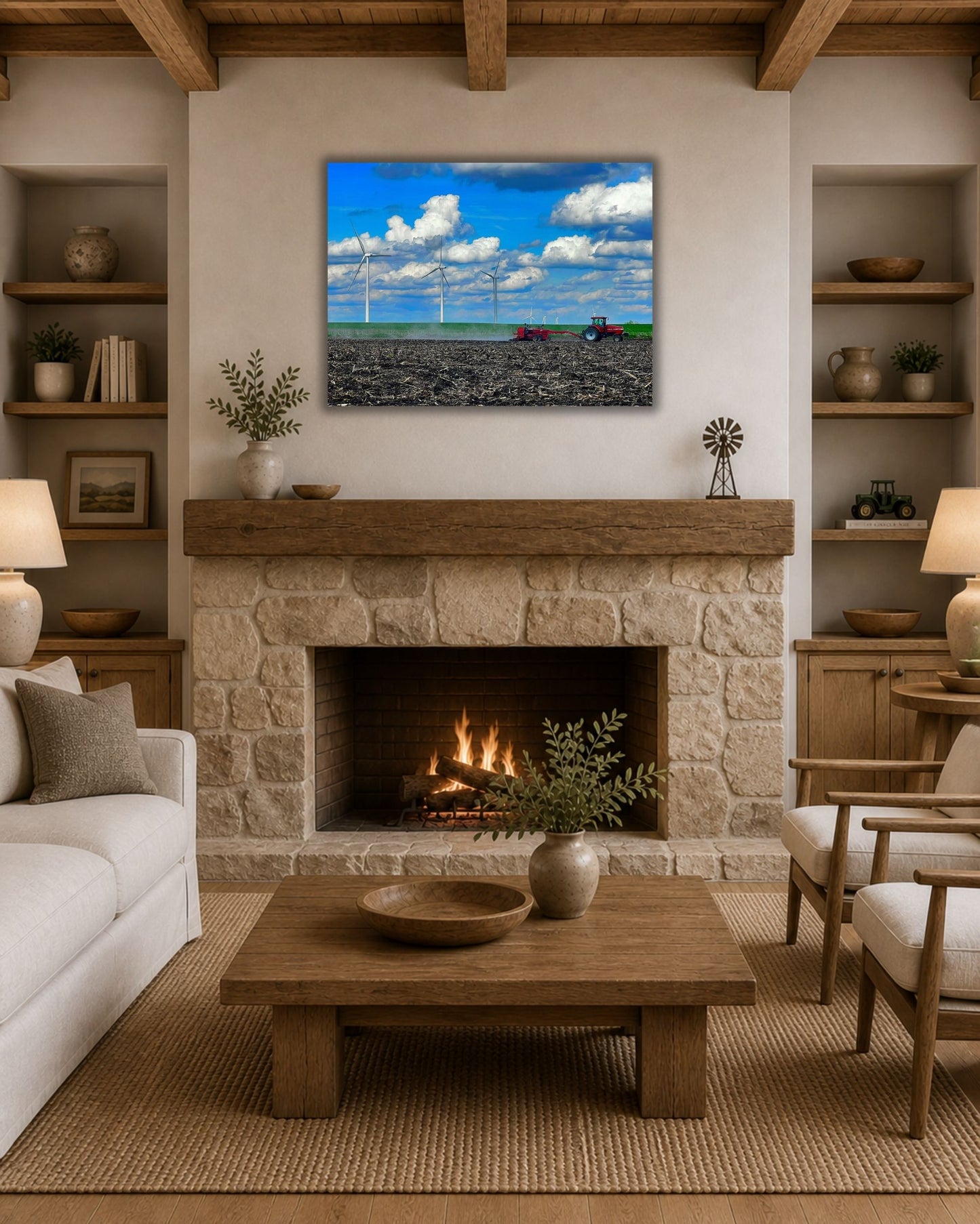 Across the Spring Field – Planting Tractor Canvas Wall Art