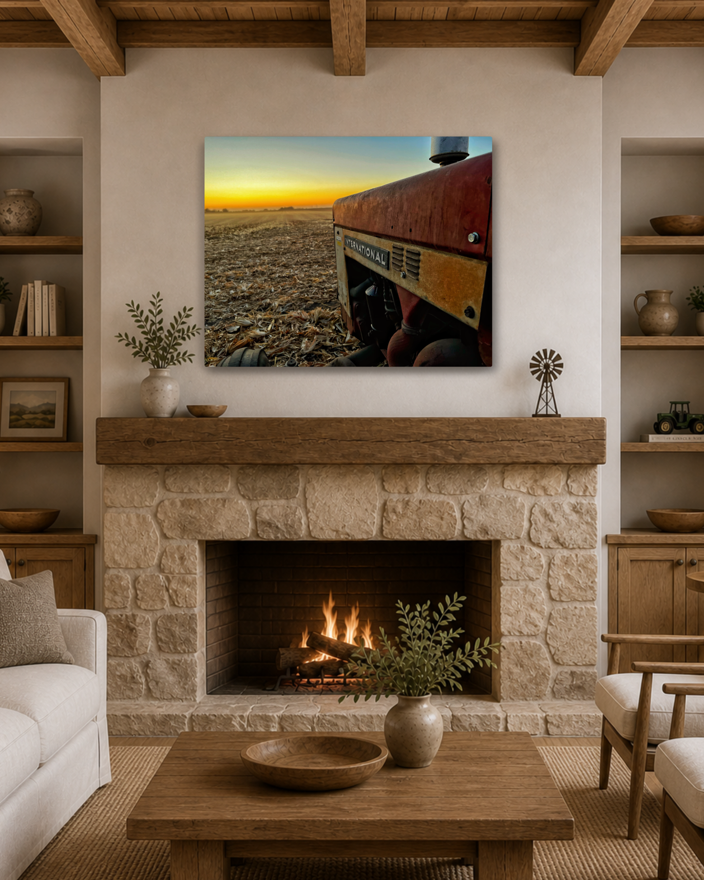 Last Light on the International – Vintage Tractor Canvas Wall Art