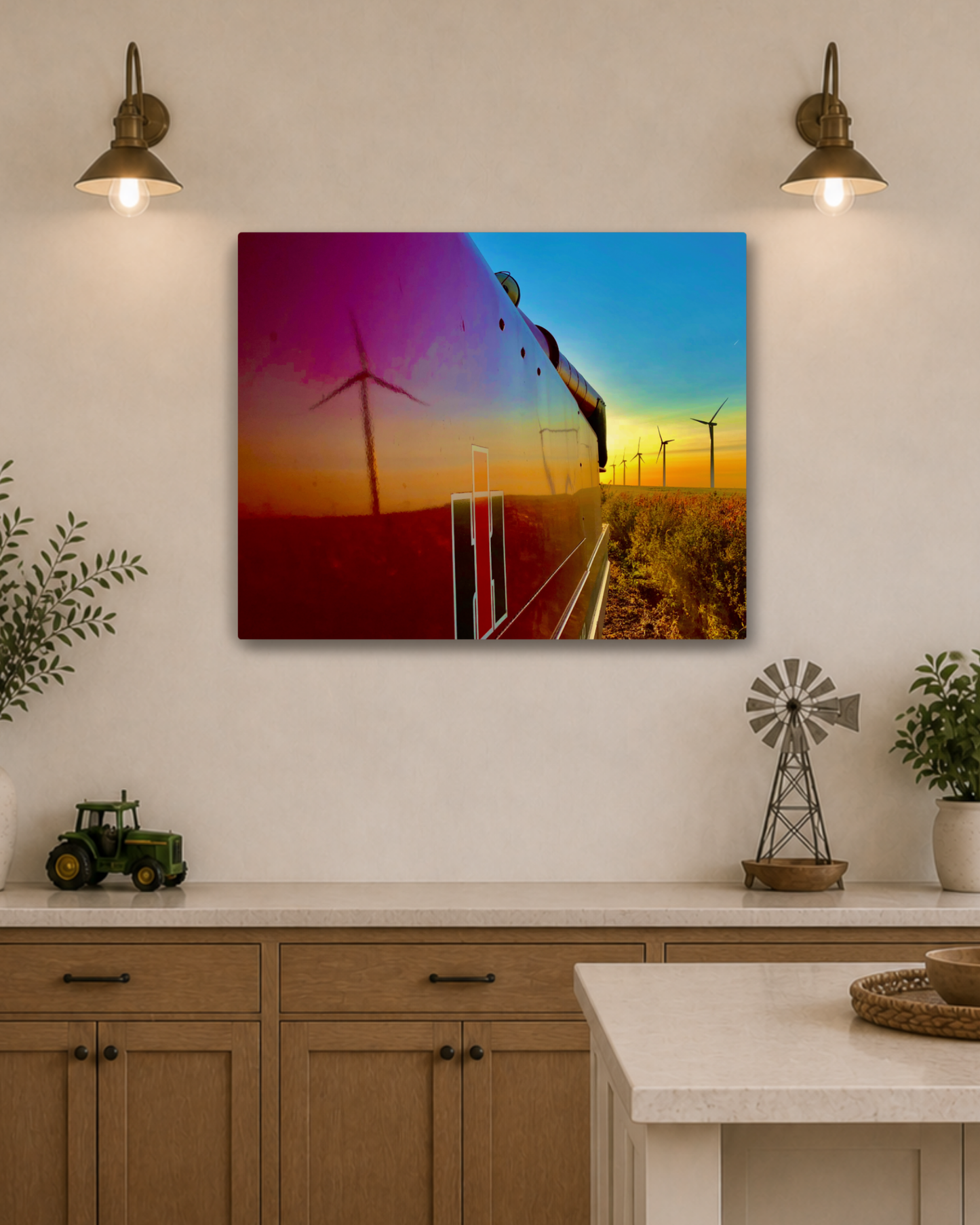 Reflections of a Harvest Evening – Rural Farm Canvas Wall Art
