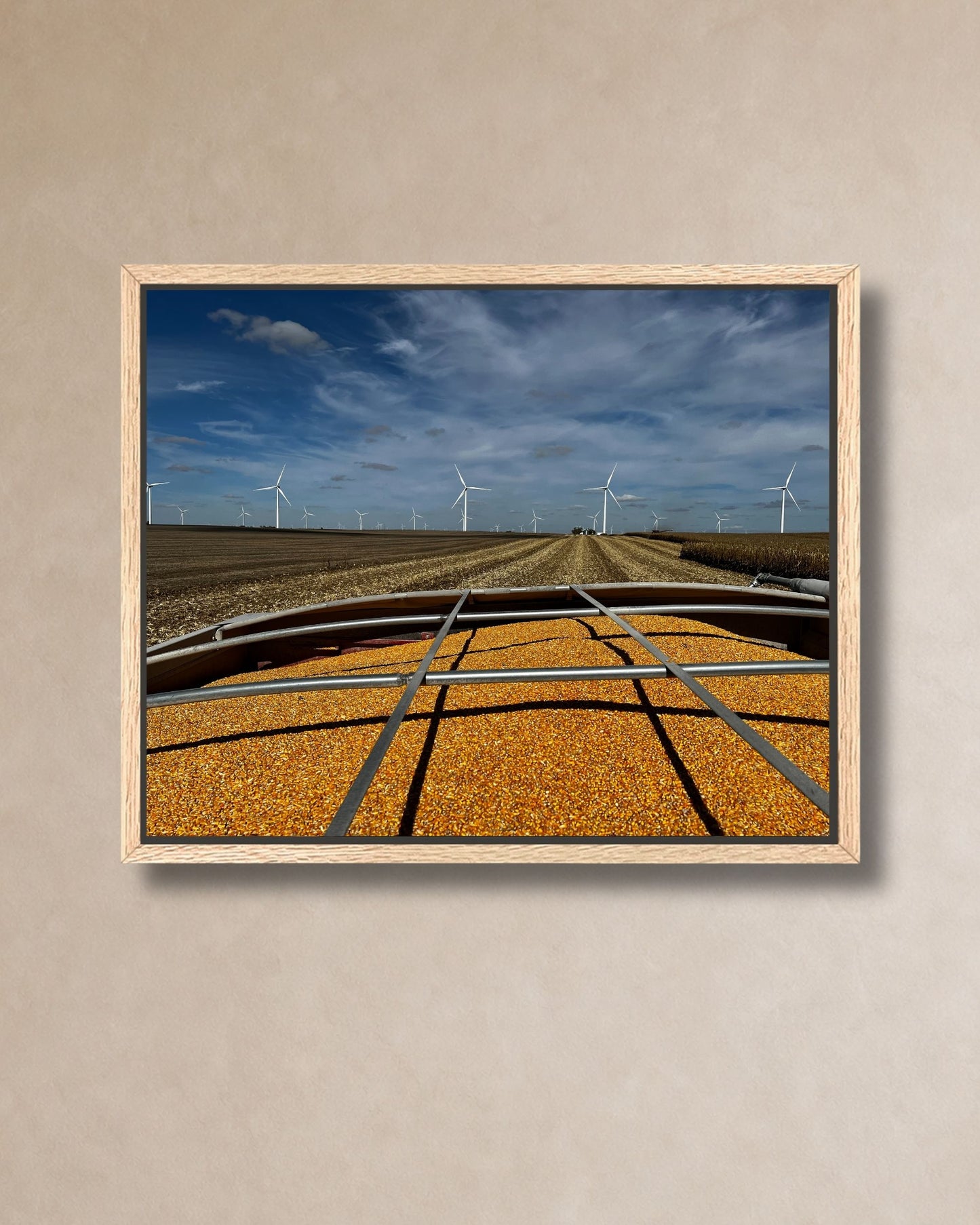 A Full Cart and Open Fields – Corn Harvest Canvas Wall Art