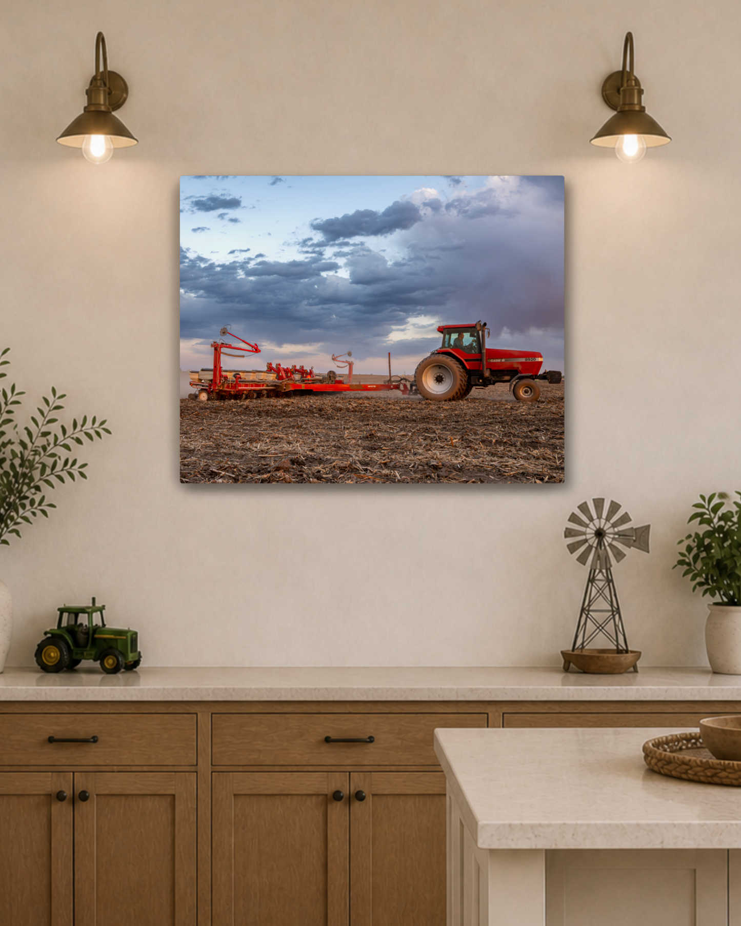 Against the Storm - Case IH Tractor Planting Canvas Wall Art