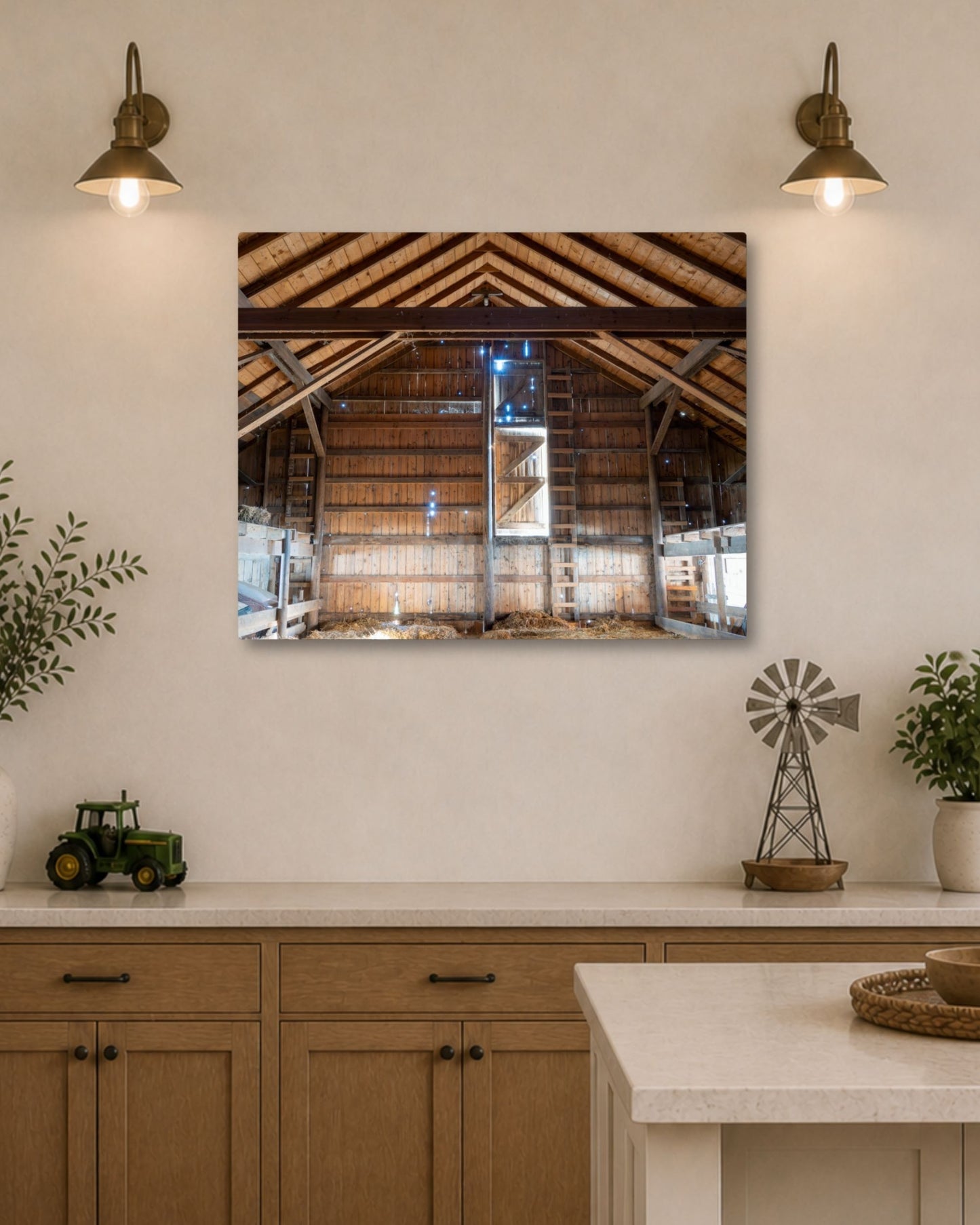 Inside the Old Hay Barn – Rustic Farm Interior Canvas Wall Art