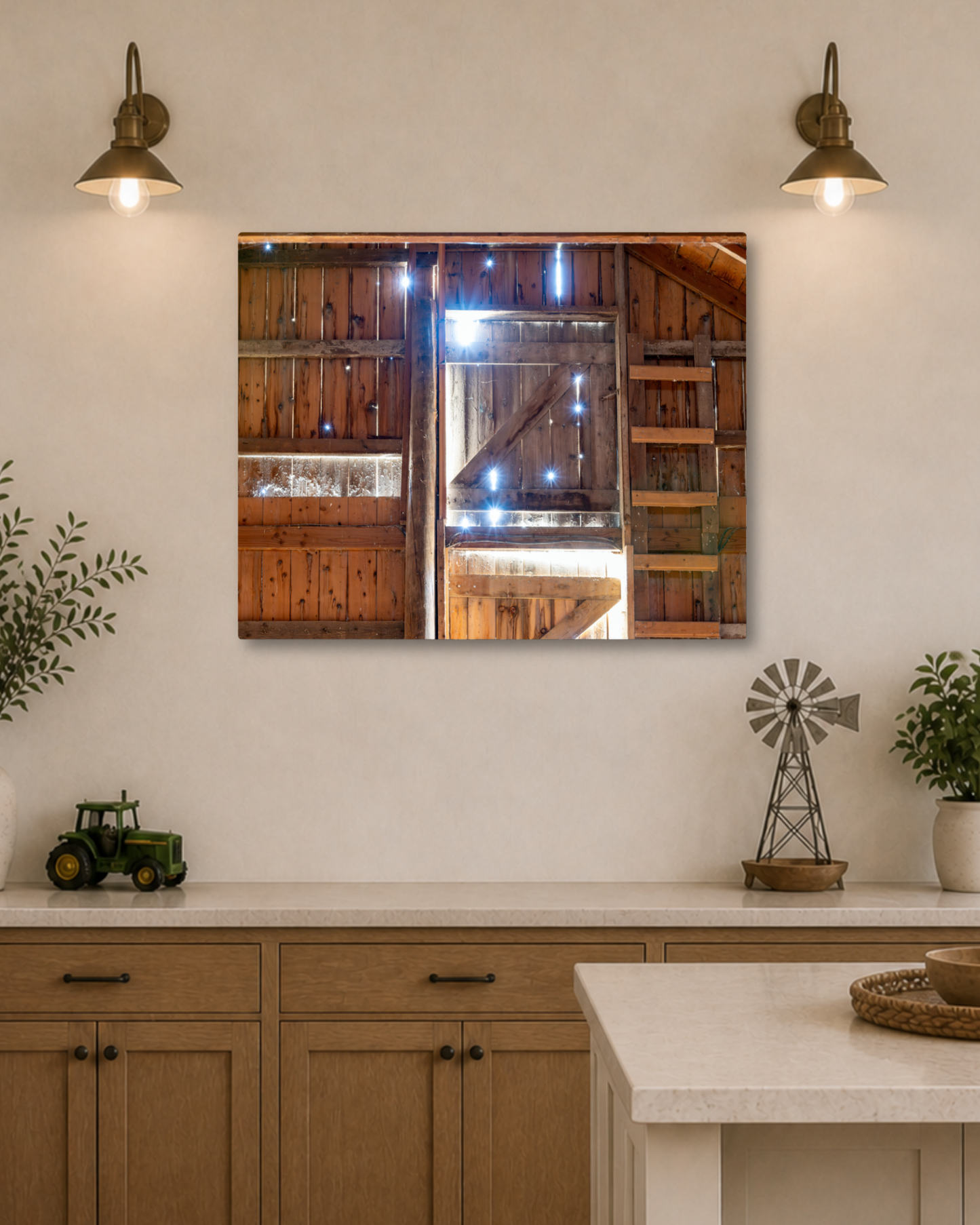 Where Daylight Finds the Hayloft – Rustic Barn Interior Canvas Wall Art