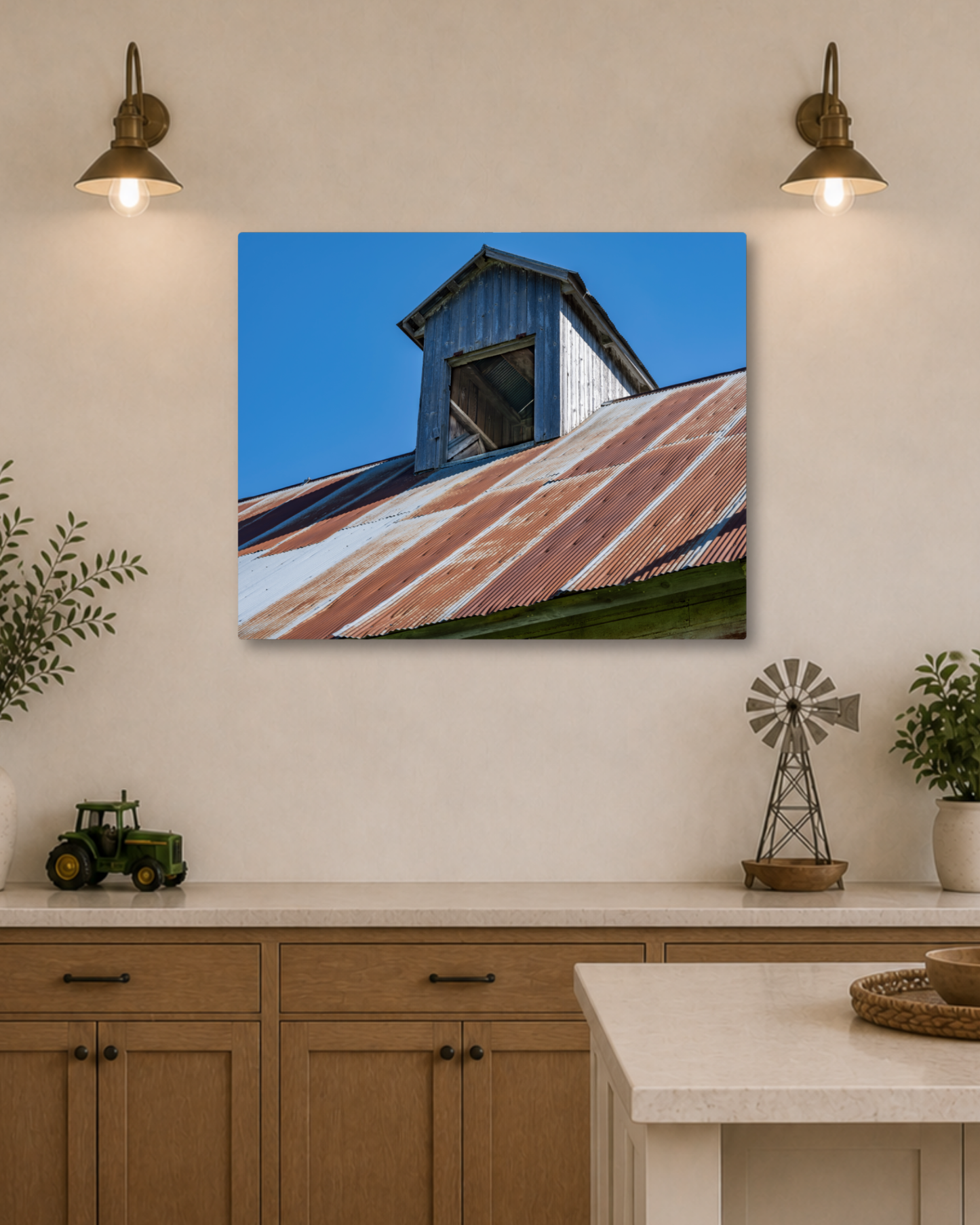 Weathered by the Seasons – Rustic Red Corn Crib Canvas Wall Art