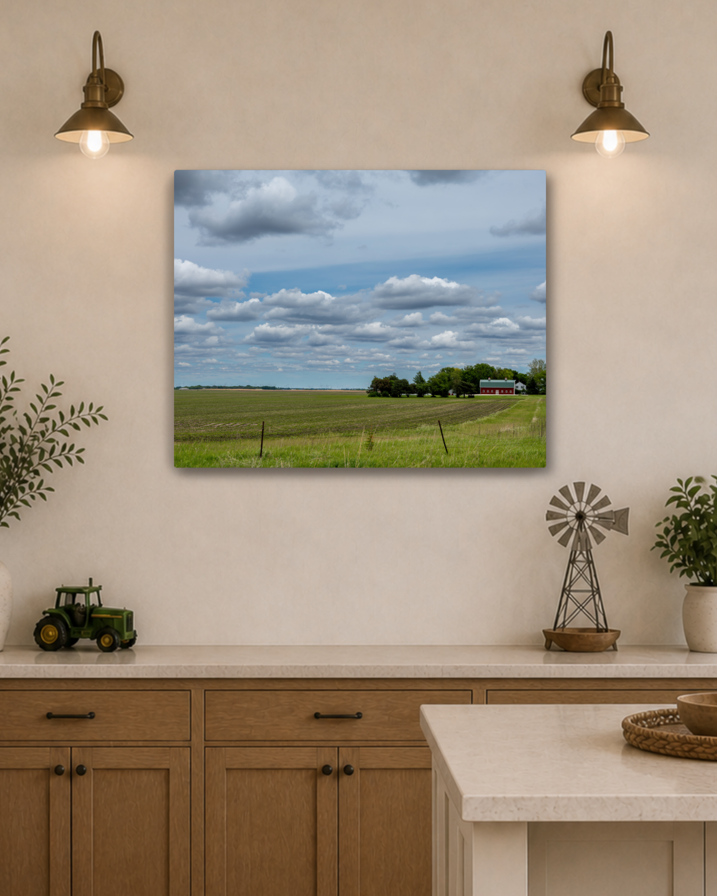 A Place to Call Home| Iowa Barn Landscape Canvas Wall Art