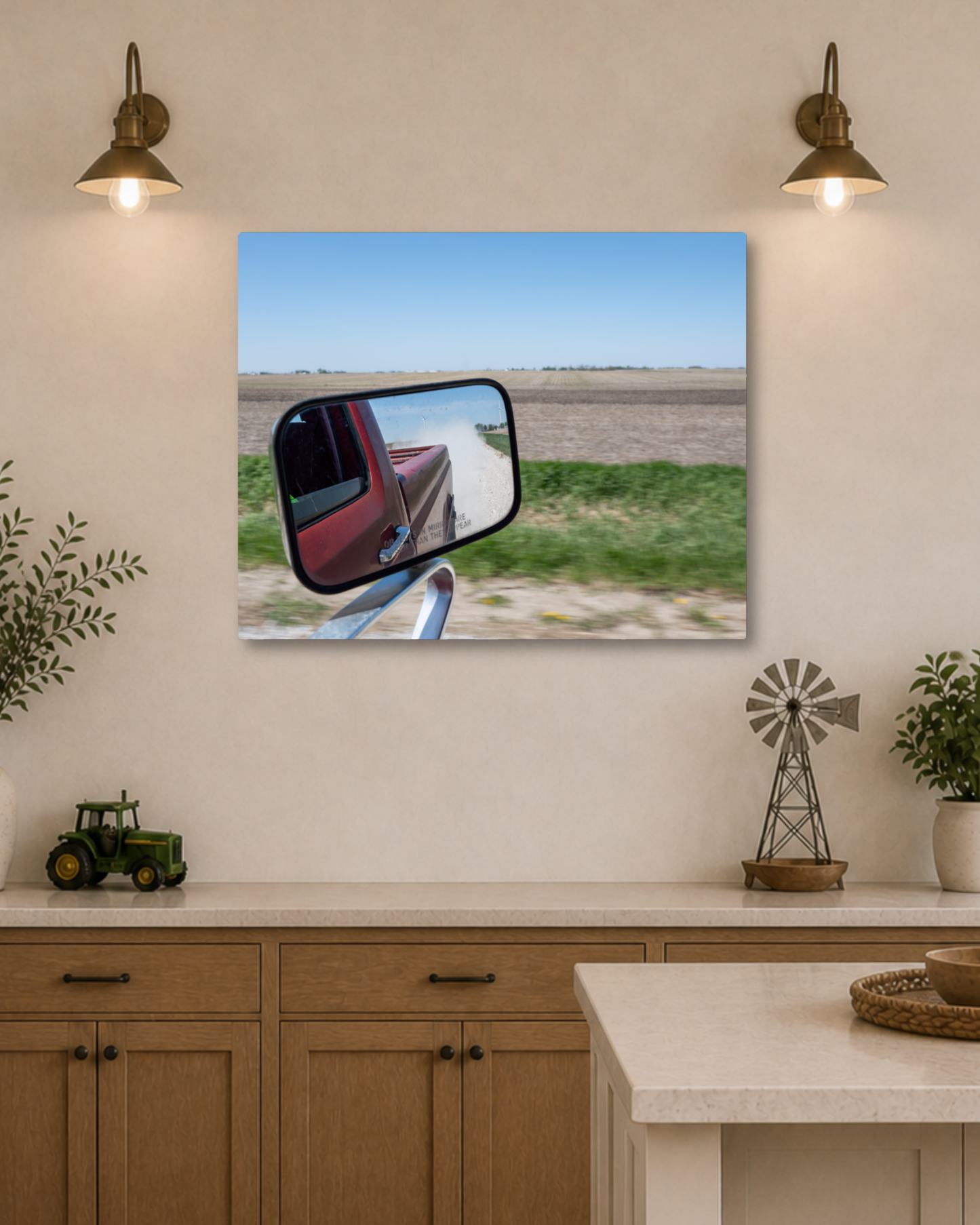 Dust in the Rearview – Rural Gravel Road Canvas Wall Art