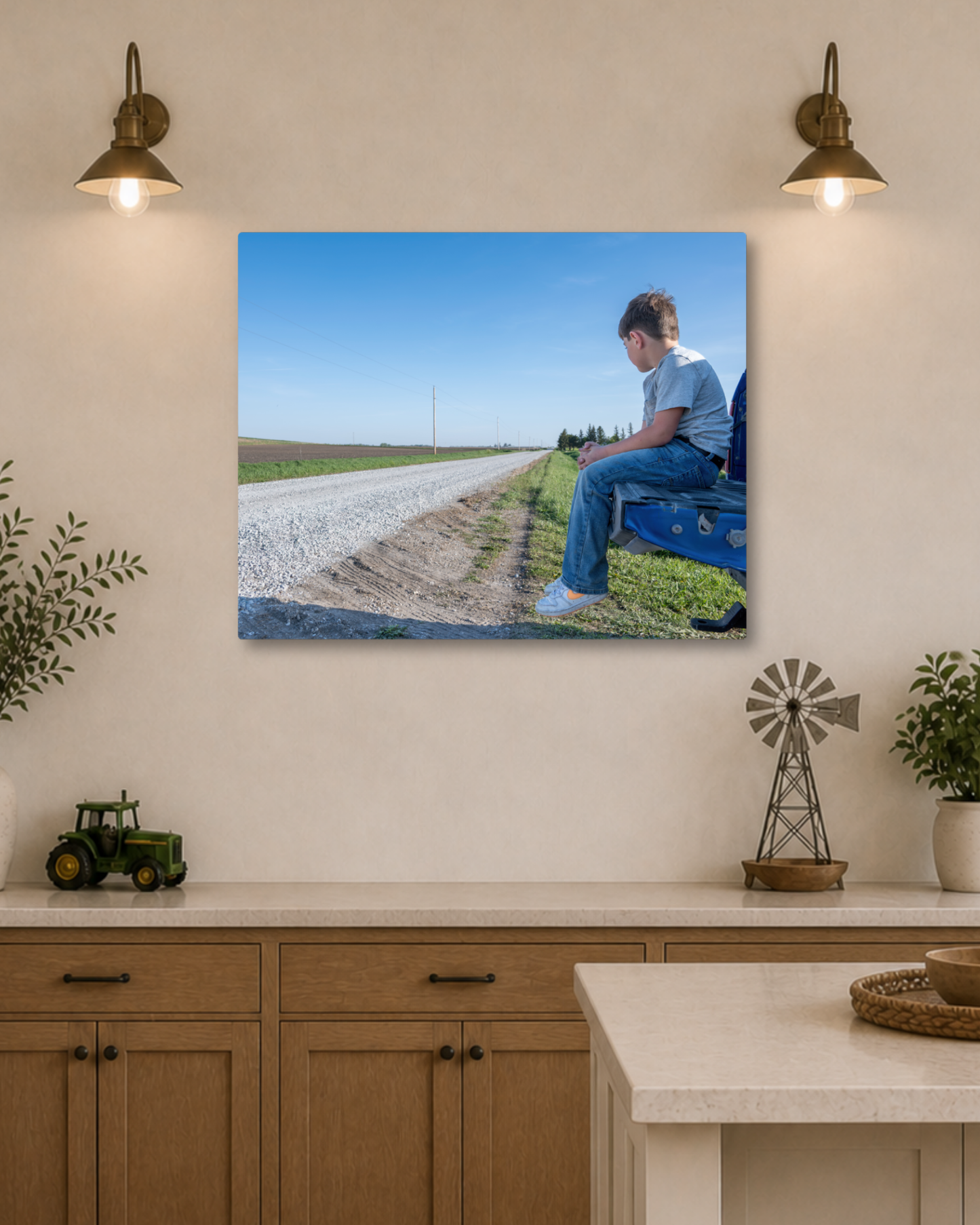 Future Farmer Dreams of the Road Ahead – Farm Kid Canvas Wall Art