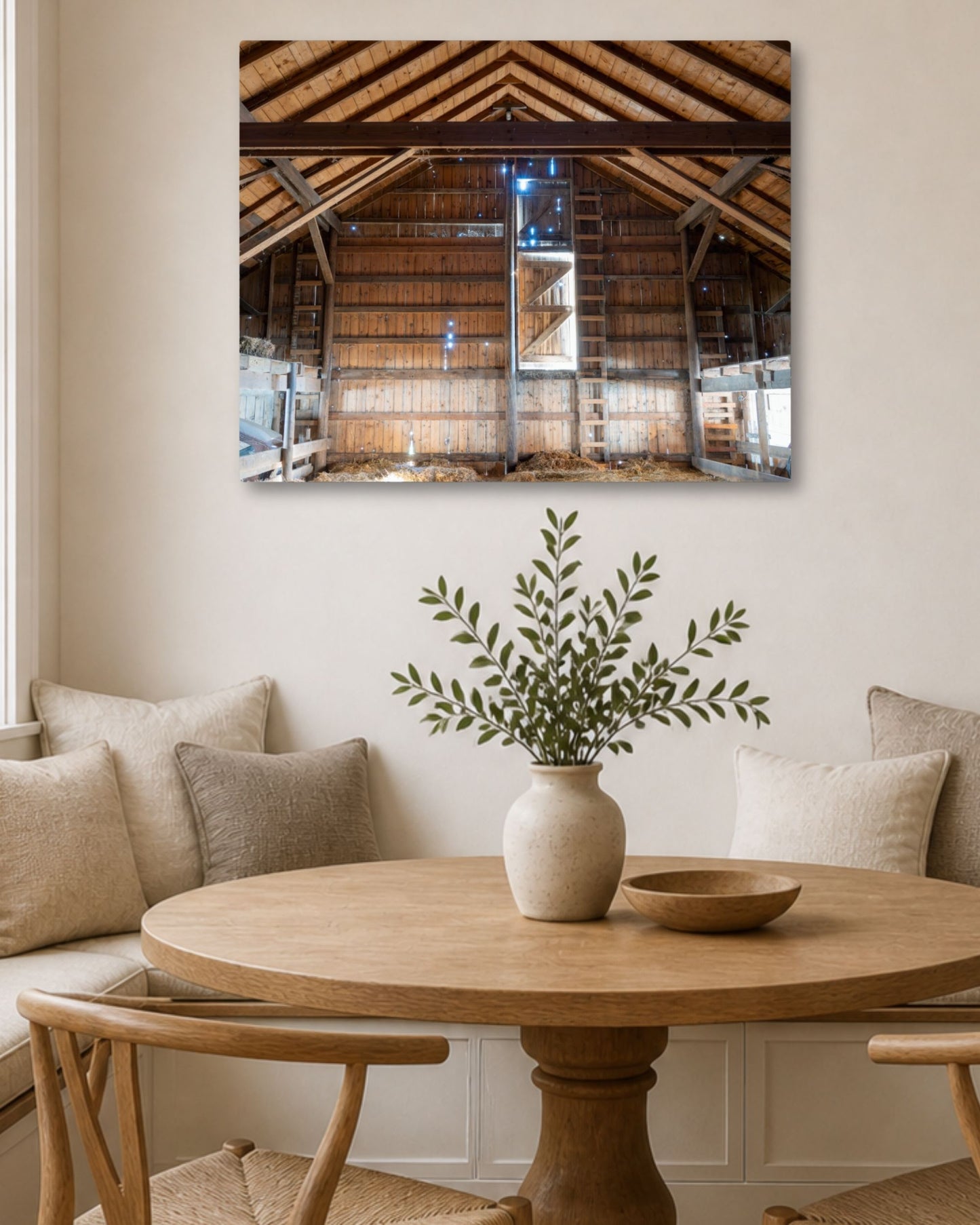 Inside the Old Hay Barn – Rustic Farm Interior Canvas Wall Art