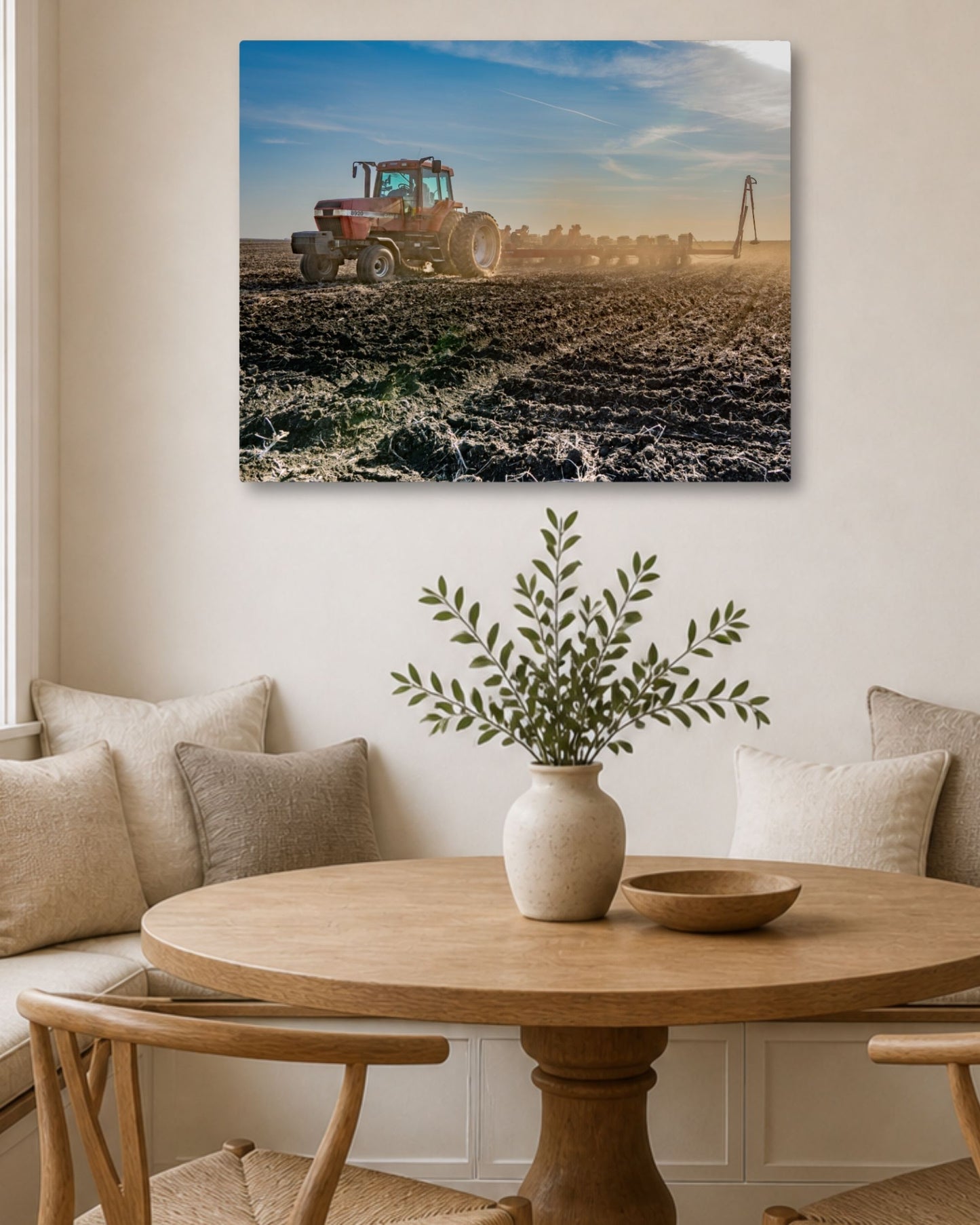 Dust Rising at Planting Time – Spring Farm Work Canvas Wall Art