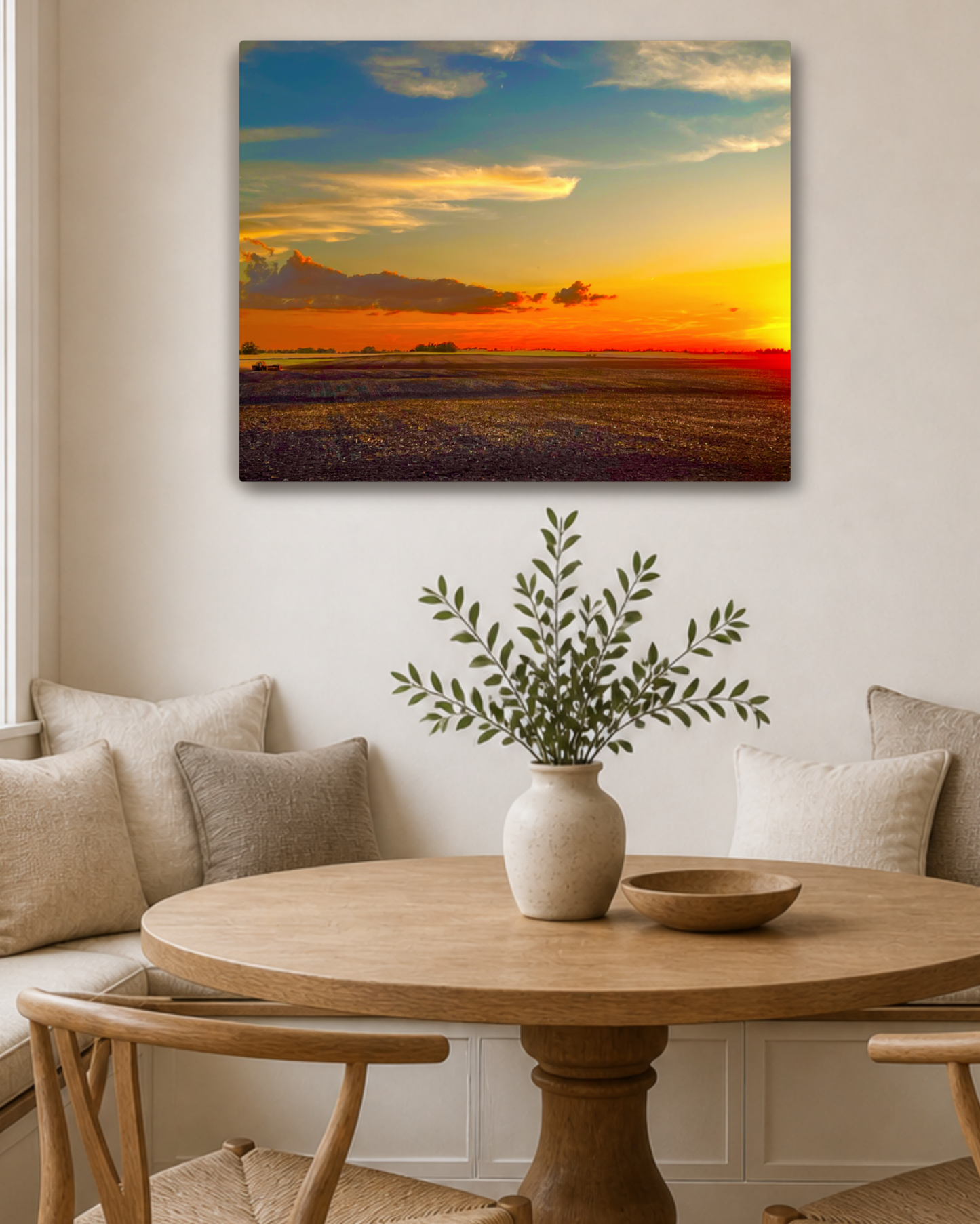 Where the Day Settles – Iowa Field Sunset Canvas Wall Art