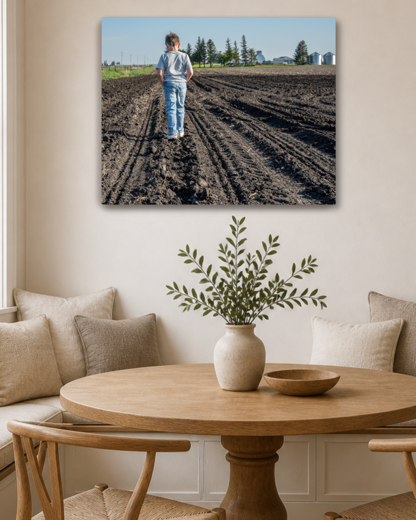 Small Steps Toward Home – Farm Kid Canvas Wall Art